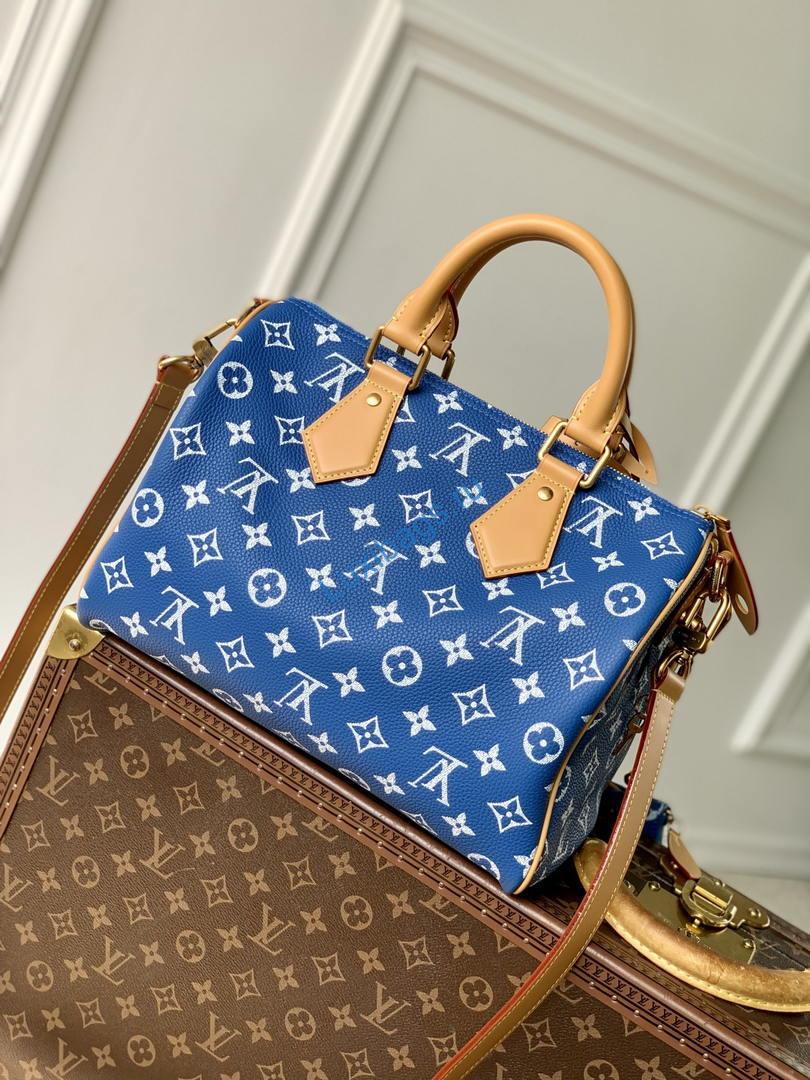 Louis Vuitton LV M13904 Speedy P9 Bandoulière 30 Bag Blue | louis vuitton lv m13904 speedy p9 bandouliere 30 bag blue 02