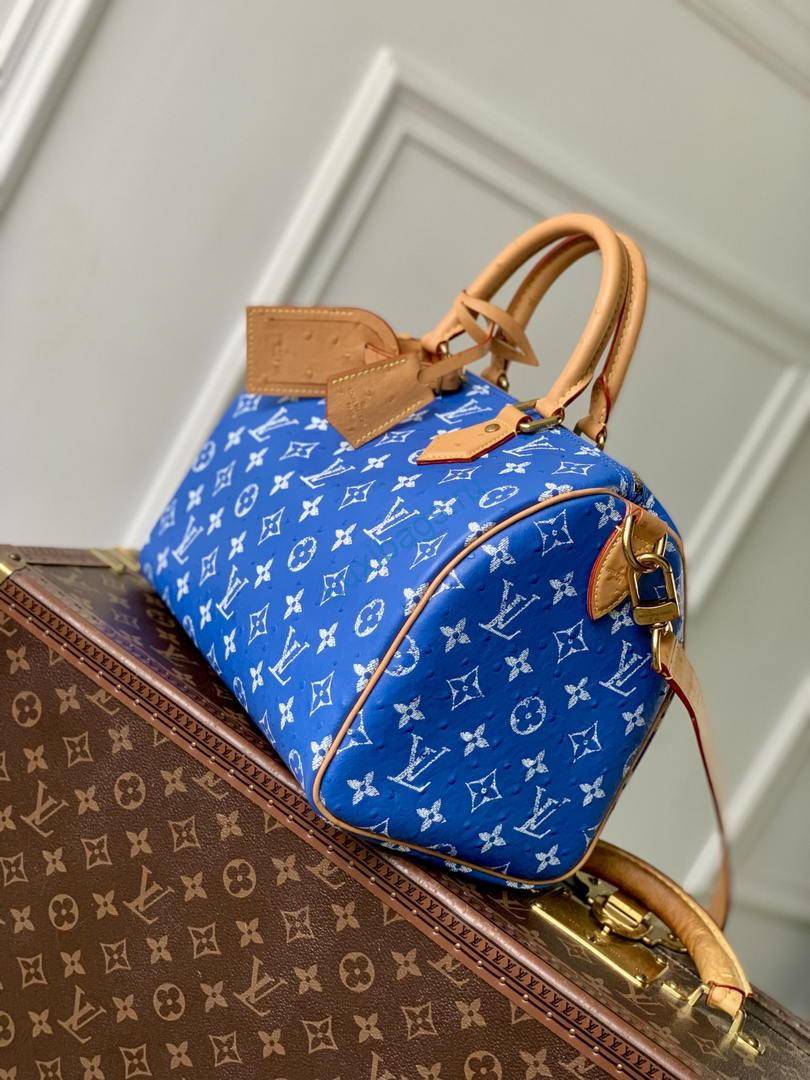 Louis Vuitton LV M13904 Speedy P9 Bandoulière 30 Bag Sky Blue | louis vuitton lv m13904 speedy p9 bandouliere 30 bag sky blue 02