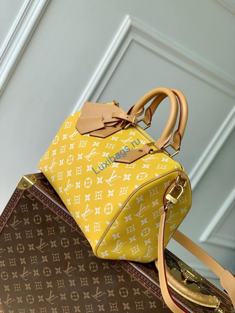 Louis Vuitton LV M13914 Speedy P9 Bandoulière 30 Bag Yellow | louis vuitton lv m13914 speedy p9 bandouliere 30 bag yellow 02