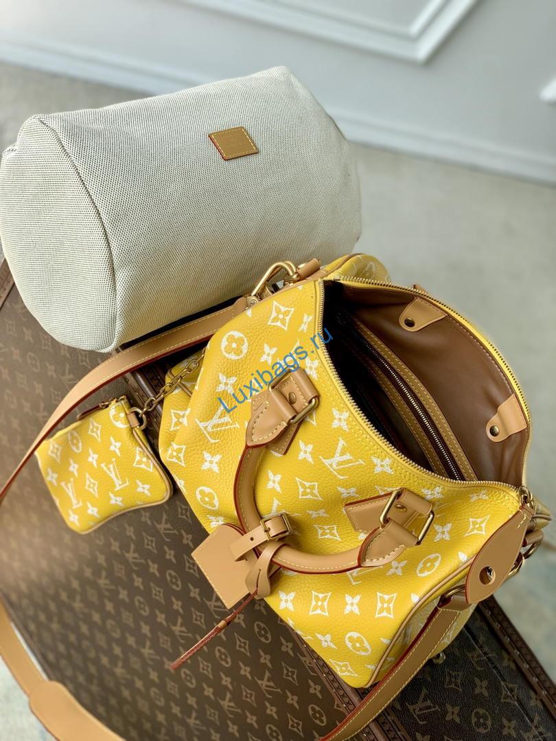 Louis Vuitton LV M13914 Speedy P9 Bandoulière 30 Bag Yellow | louis vuitton lv m13914 speedy p9 bandouliere 30 bag yellow 09