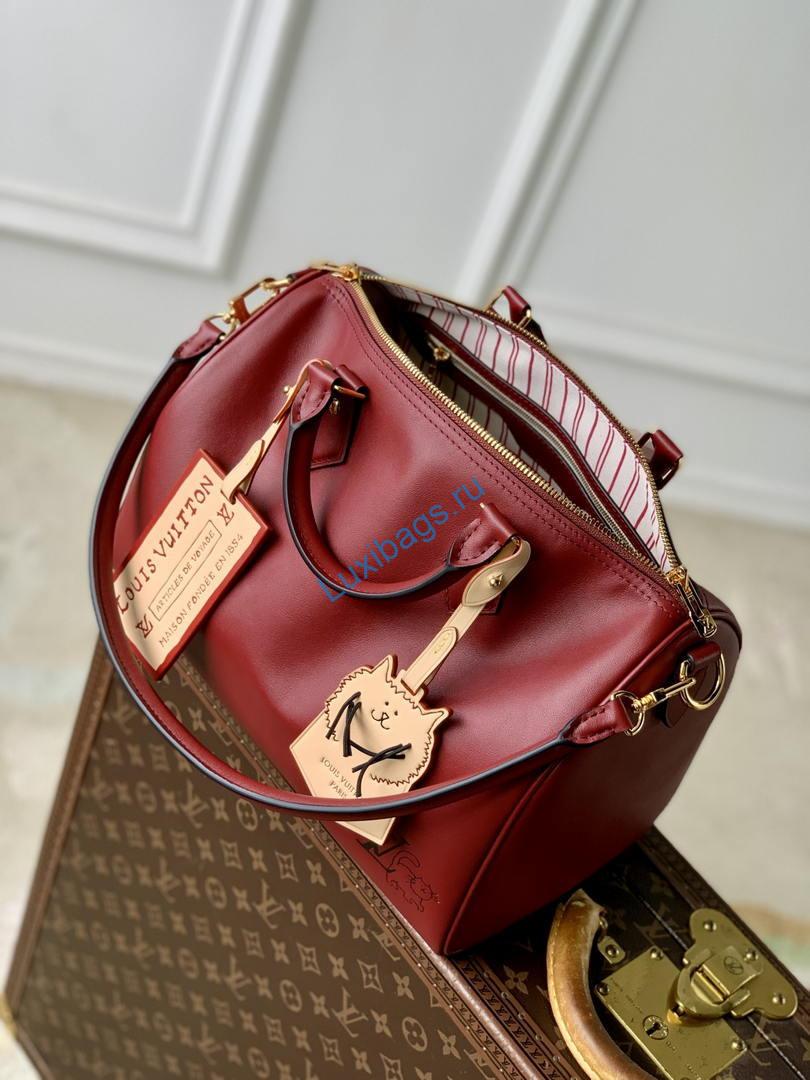 louis vuitton lv m25766 speedy 30 soft bag travels with grace coddington red 8 Louis Vuitton LV M25766 Speedy 30 Soft Bag Travels With Grace Coddington Red | louis vuitton lv m25766 speedy 30 soft bag red 9