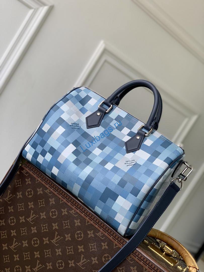 Louis Vuitton LV M28978 Speedy 30 Bandoulière Bag Blue | louis vuitton lv m28978 speedy 30 bandouliere bag blue 03