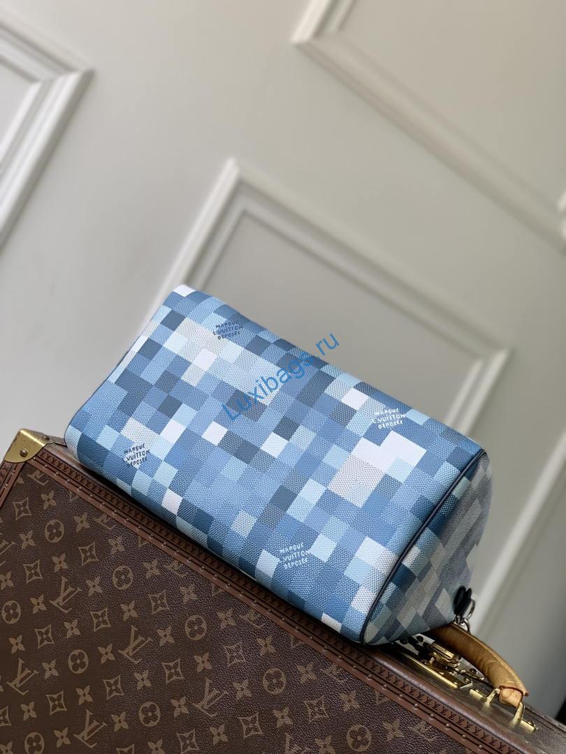Louis Vuitton LV M28978 Speedy 30 Bandoulière Bag Blue | louis vuitton lv m28978 speedy 30 bandouliere bag blue 04
