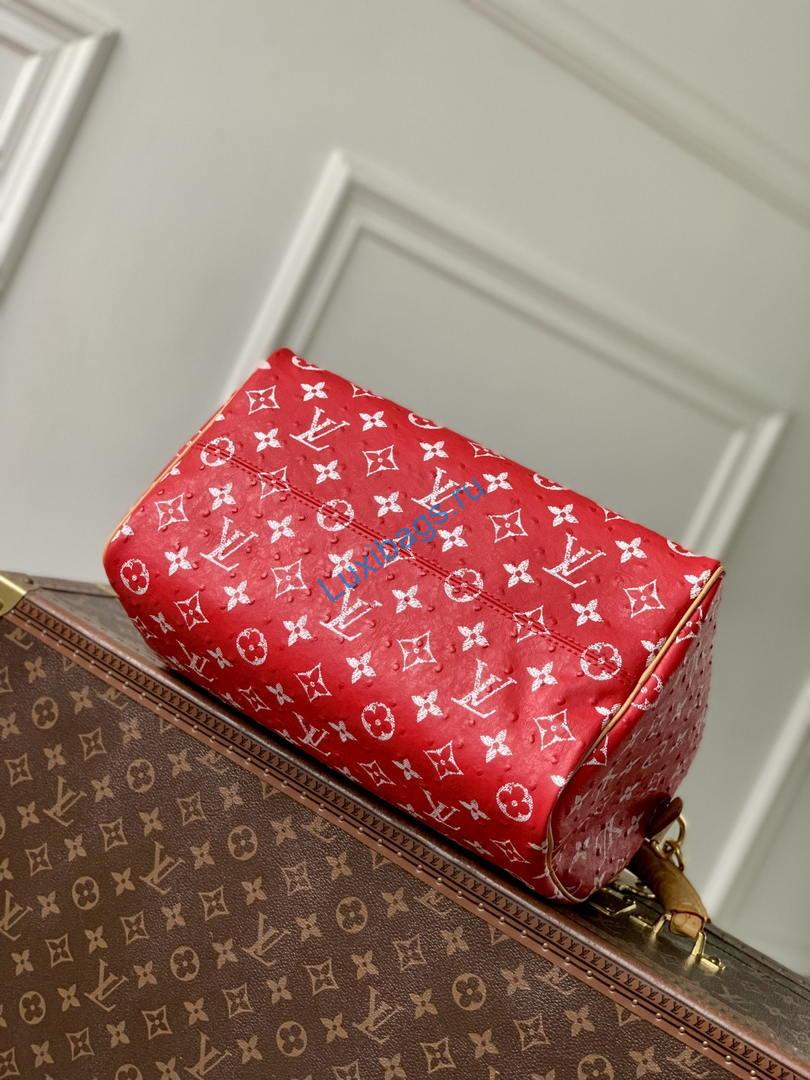 LV M14067 Louis Vuitton Speedy P9 Bandoulière 30 Bag Ostrich Red | lv m14067 louis vuitton speedy p9 bandouliere 30 bag red 04