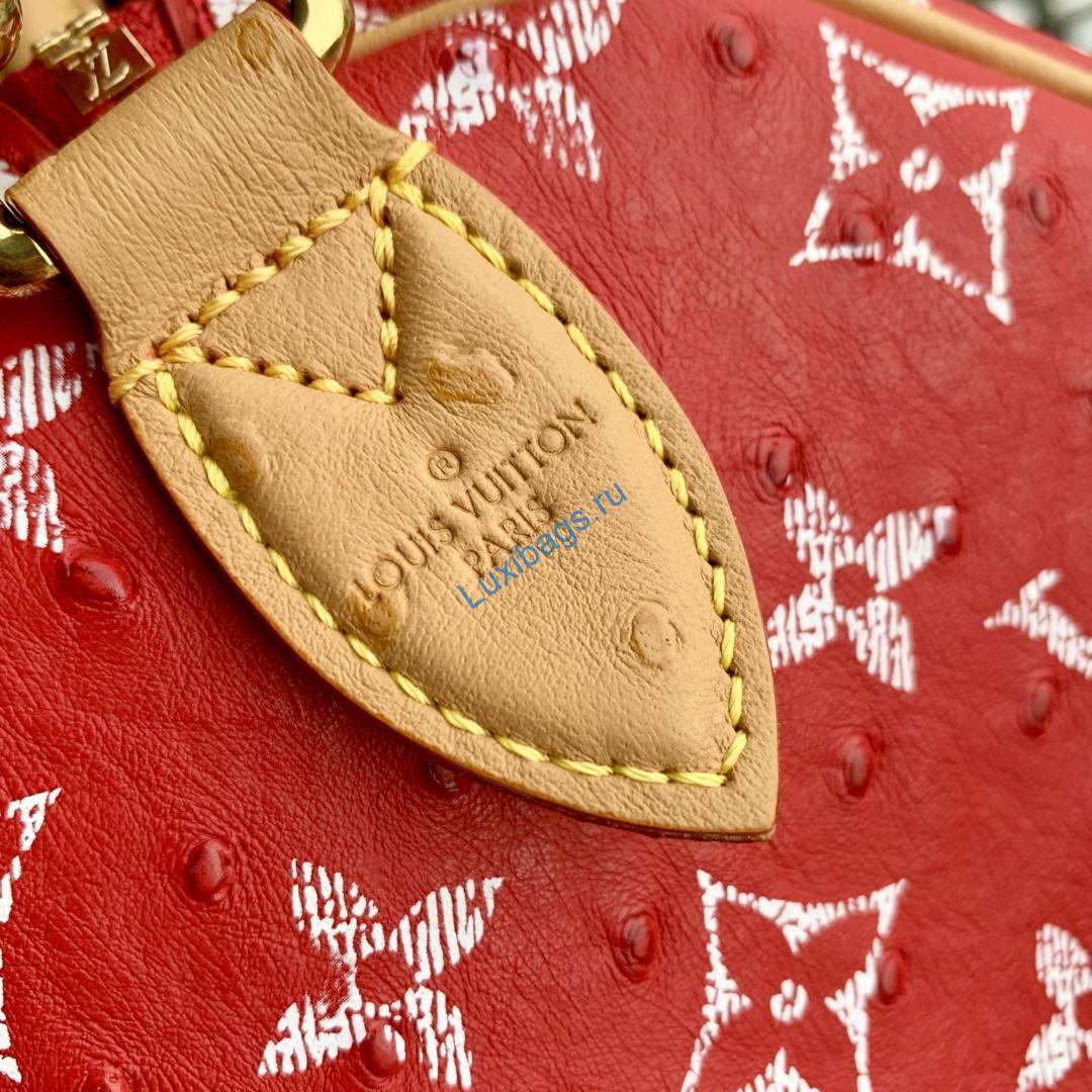 LV M14067 Louis Vuitton Speedy P9 Bandoulière 30 Bag Ostrich Red | lv m14067 louis vuitton speedy p9 bandouliere 30 bag red 07
