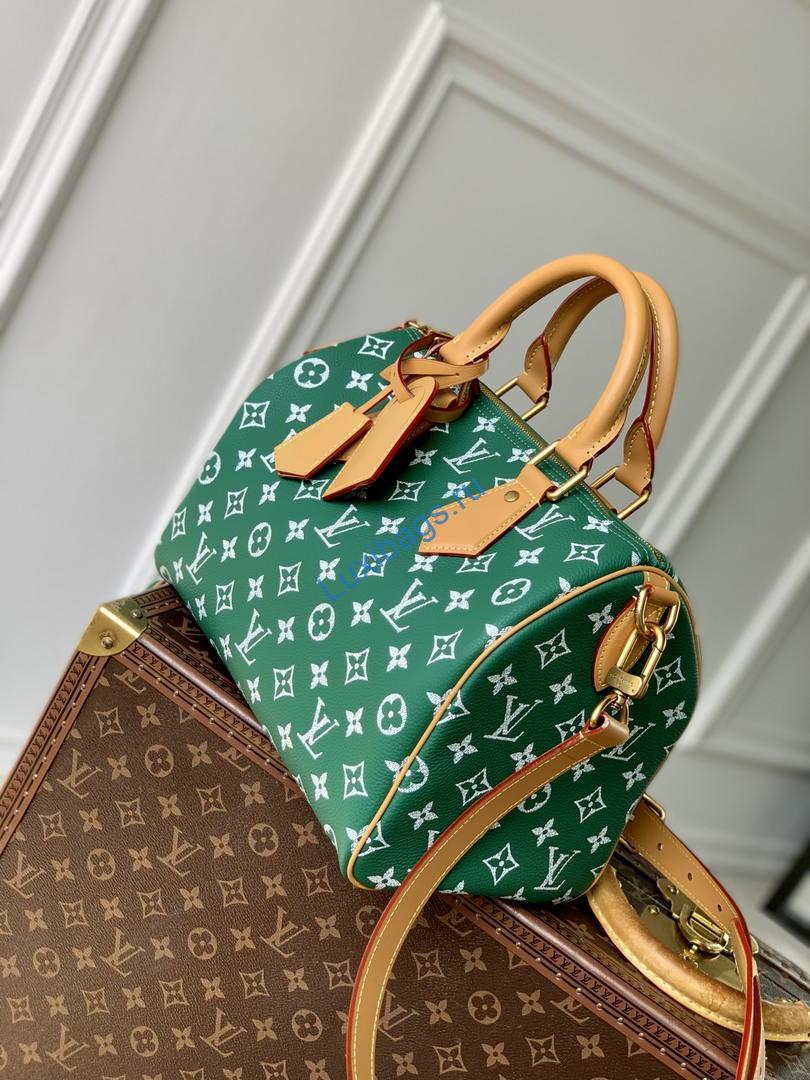 LV M14077 Louis Vuitton Speedy P9 Bandoulière 30 Bag Vert Green | lv m14077 louis vuitton speedy p9 bandouliere 30 bag vert 02