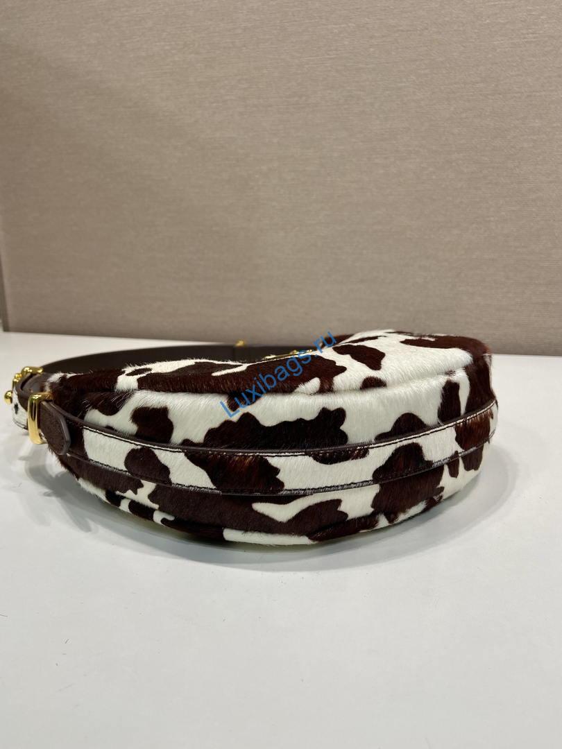 Prada Arqué printed leather mini shoulder bag 1BC194 Honey White | prada arque printed leather mini shoulder bag 1bc194 honey 07