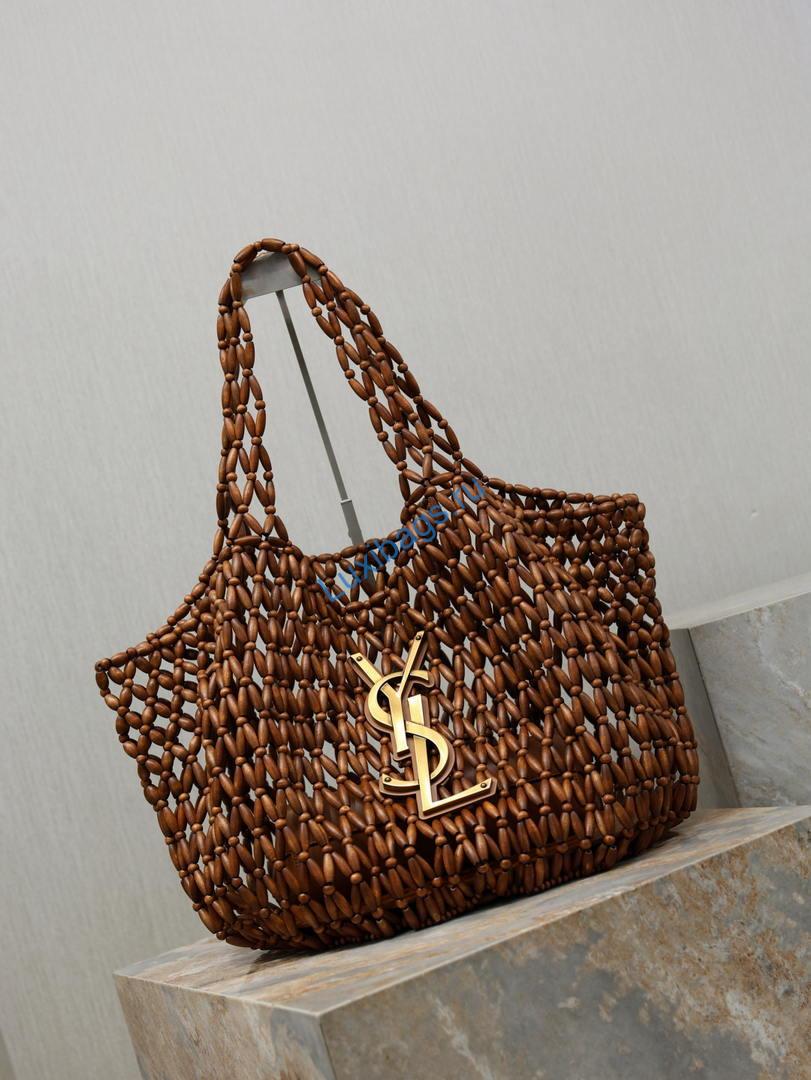 Saint Laurent YSL 698651 ICARE in in wood beads LIGHT WOOD | saint laurent ysl 698651 icare in in wood beads light wood 02