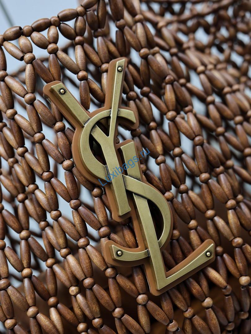 Saint Laurent YSL 698651 ICARE in in wood beads LIGHT WOOD | saint laurent ysl 698651 icare in in wood beads light wood 05