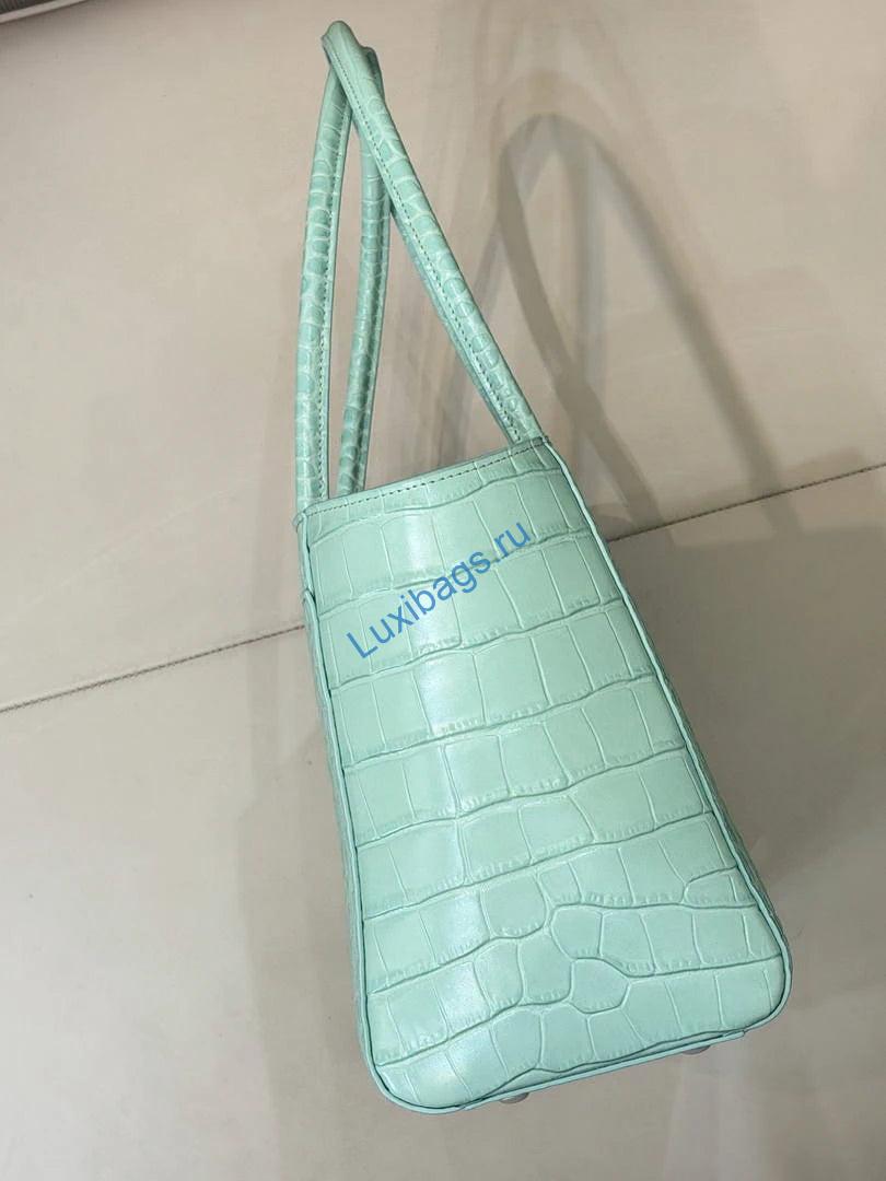 Chanel 26 SS Runway Collection Shopping Bag AS6243 Crocodile-embossed Calfskin green | chanel 26 ss runway collection shopping bag as6243 crocodile embossed calfskin 014