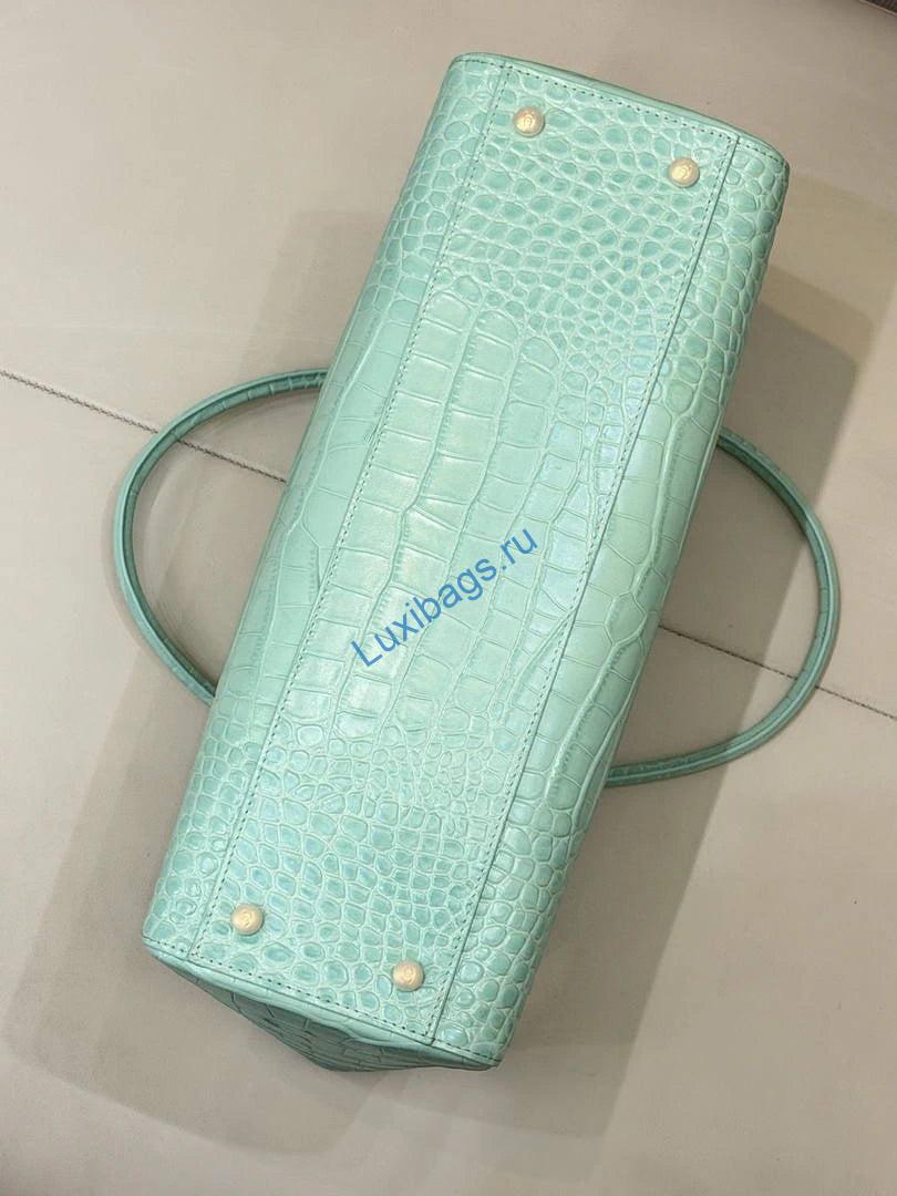 Chanel 26 SS Runway Collection Shopping Bag AS6243 Crocodile-embossed Calfskin green | chanel 26 ss runway collection shopping bag as6243 crocodile embossed calfskin 018
