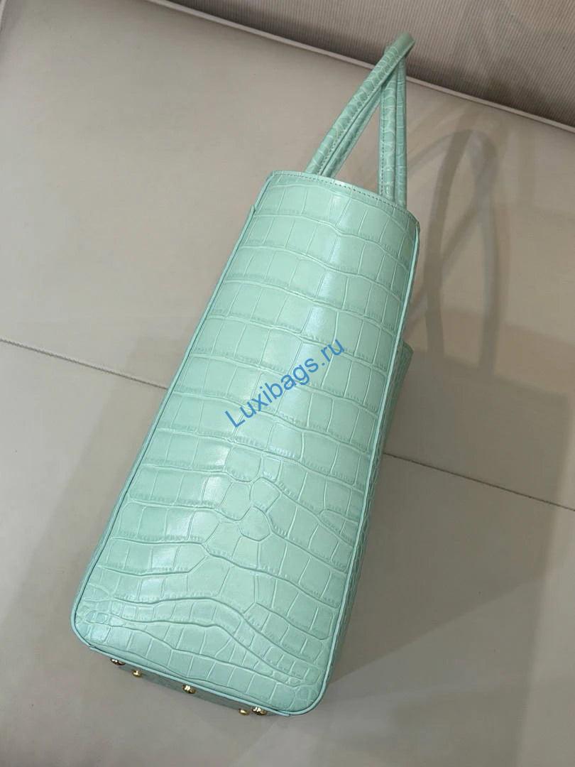 Chanel AS6239 Cerf Leather Exterior Large Tote Bags Crocodile pattern Green | chanel as6239 cerf leather exterior large tote bags crocodile pattern green 15