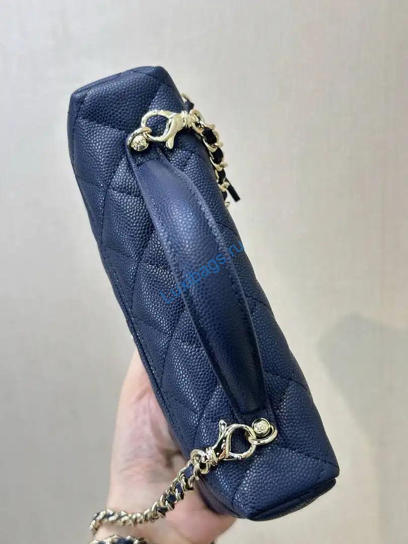 Chanel Classic Vanity with Chain Grained Shiny Calfskin & Gold-Tone Metal AP4385 Navy Blue | chanel classic vanity with chain grained shiny calfskin gold tone metal ap4385 navy blue 06