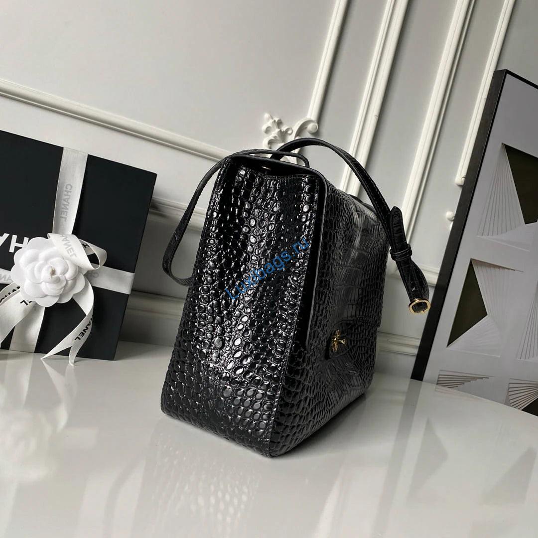 Chanel Maxi Flapbag Grained calfskin & gold-tone metal AS6233 Crocodile pattern Black | chanel maxi flapbag grained calfskin gold tone metal as6233 crocodile pattern black 06
