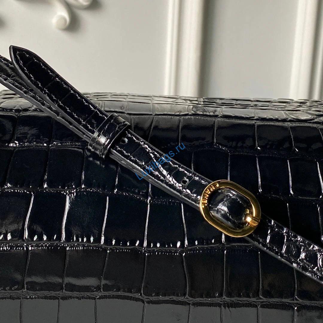 Chanel Maxi Flapbag Grained calfskin & gold-tone metal AS6233 Crocodile pattern Black | chanel maxi flapbag grained calfskin gold tone metal as6233 crocodile pattern black 07