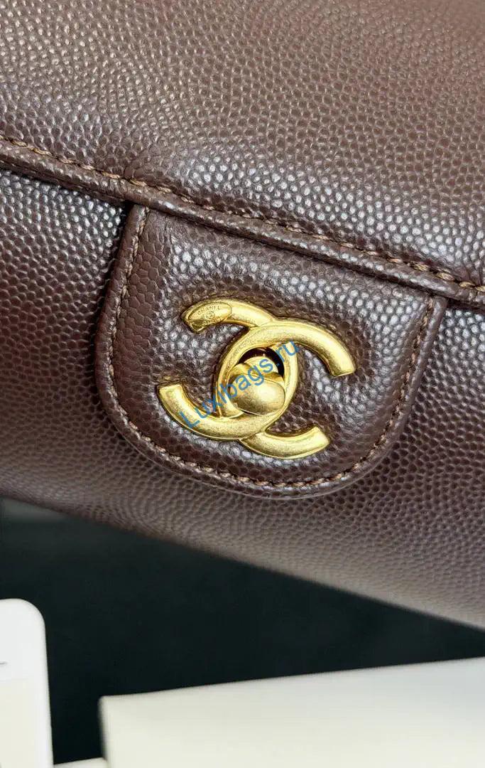 chanel small bowling bag grained shiny calfskin as6143 dark brown 5 Chanel Small Bowling Bag Grained Shiny Calfskin AS6143 Dark Brown | chanel small bowling bag grained shiny calfskin gold tone metal as6143 233
