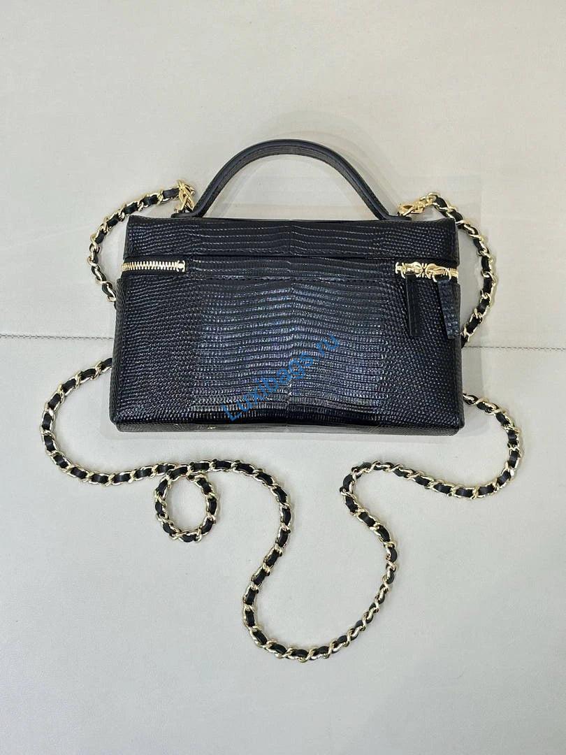 chanel vanity with chain lizard-patterned black calfskin ap5195 7 Chanel Vanity with Chain Lizard-patterned black Calfskin AP5195 - Default Title - View 8