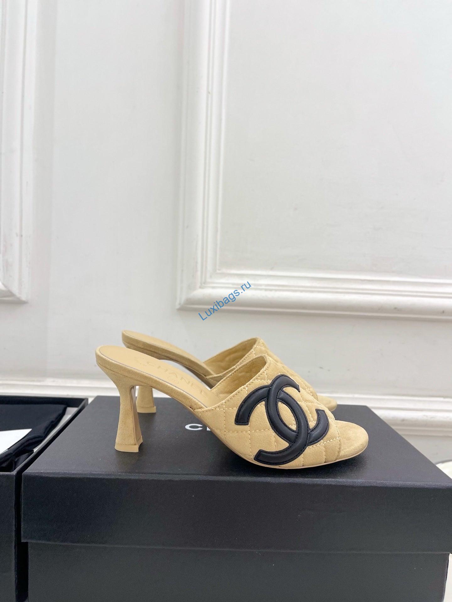 Chanel Women's Diamond-patterned Slippers 7.5cm C93335 | chanel womens diamond patterned slippers 7 5cm c93335 2