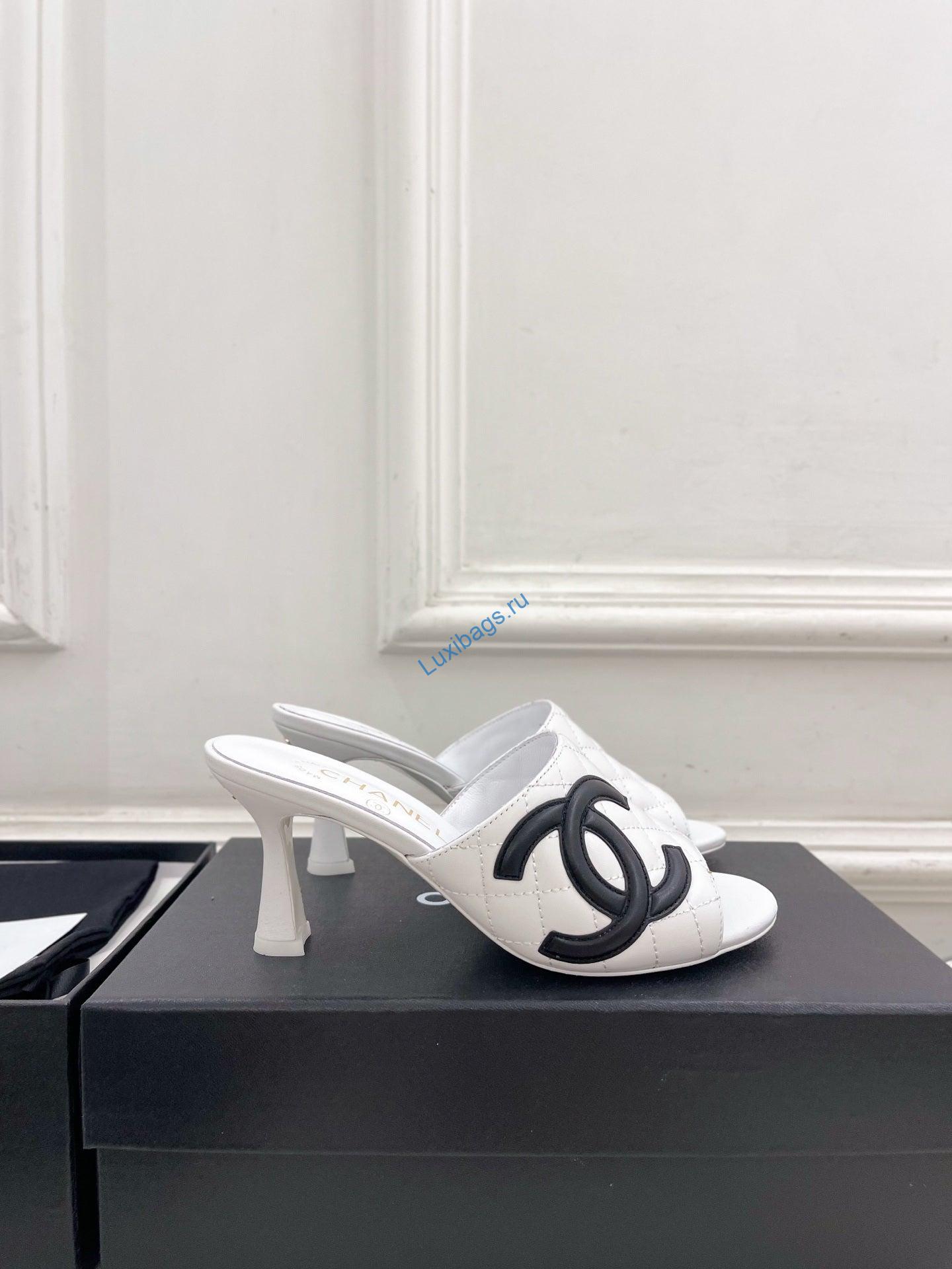 Chanel Women's Diamond-patterned Slippers 7.5cm C93337 | chanel womens diamond patterned slippers 7 5cm c93337 2