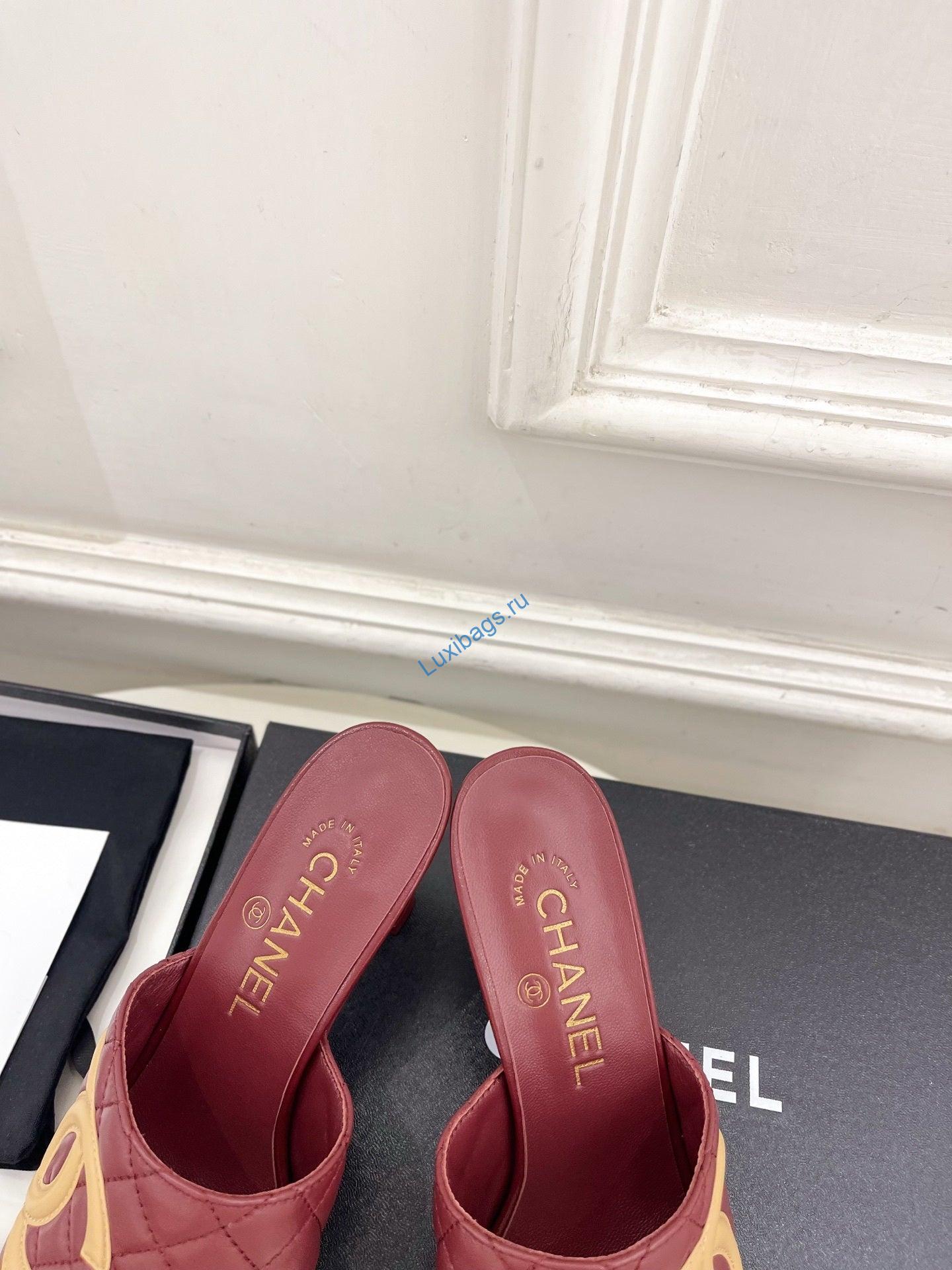Chanel Women's Diamond-patterned Slippers 7.5cm C93340 | chanel womens diamond patterned slippers 7 5cm c93340 8