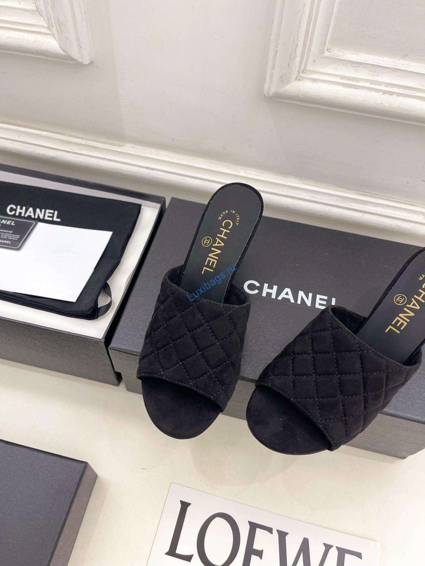 Chanel Women's Diamond-patterned Slippers 7.5cm C93342 | chanel womens diamond patterned slippers 7 5cm c93342 6