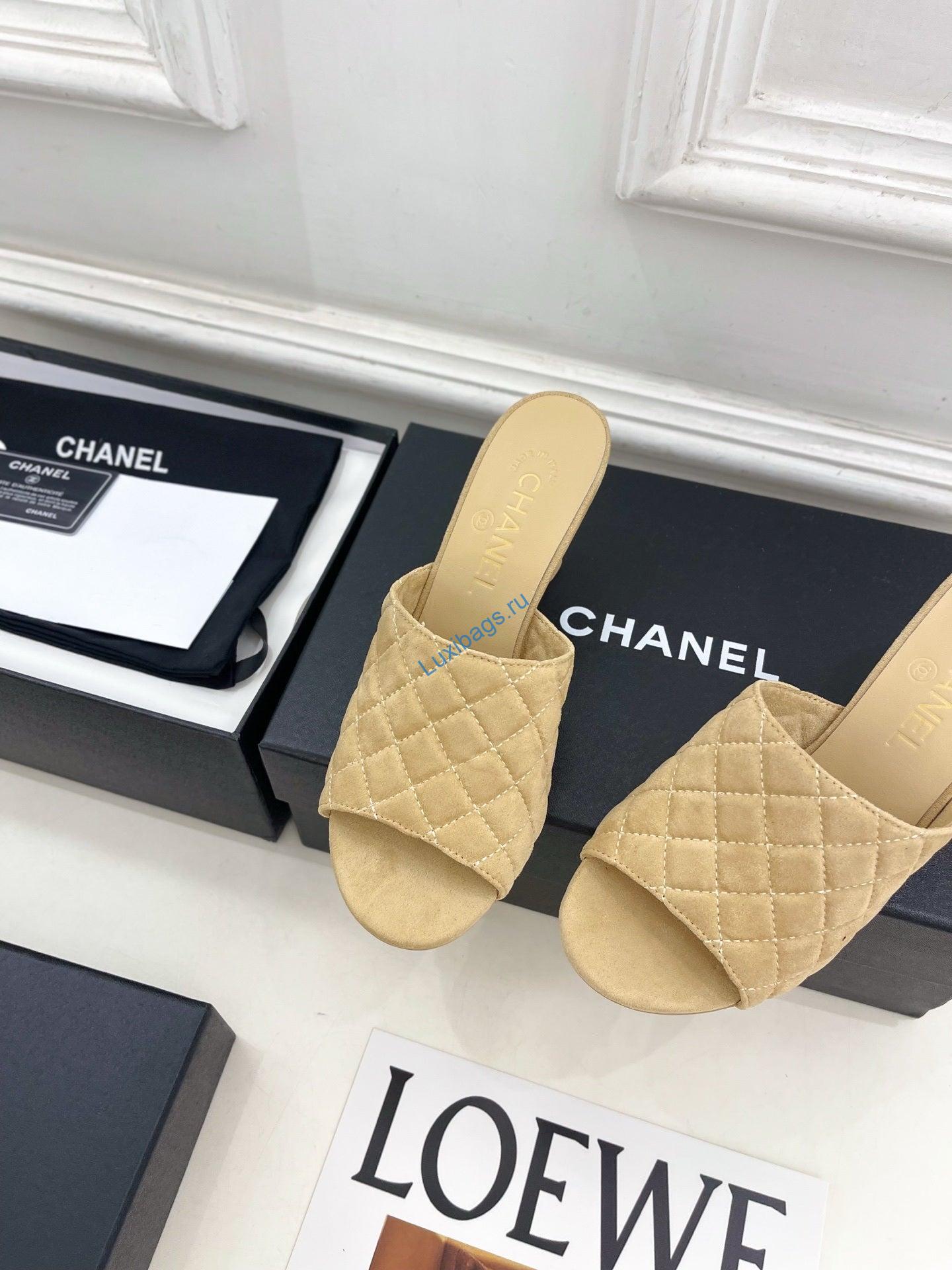 Chanel Women's Diamond-patterned Slippers 7.5cm C93343 | chanel womens diamond patterned slippers 7 5cm c93343 6
