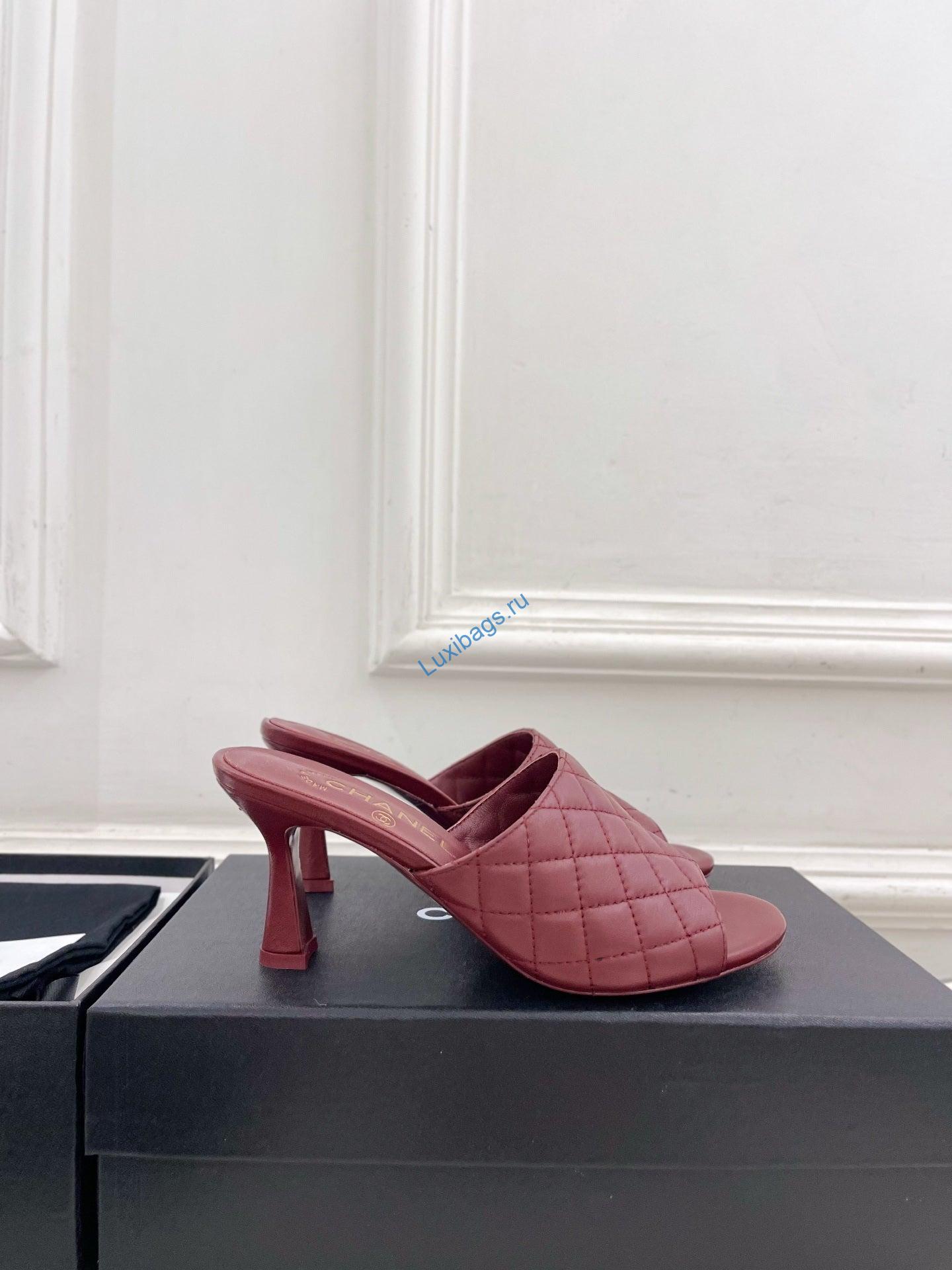 Chanel Women's Diamond-patterned Slippers 7.5cm C93348 | chanel womens diamond patterned slippers 7 5cm c93348 2
