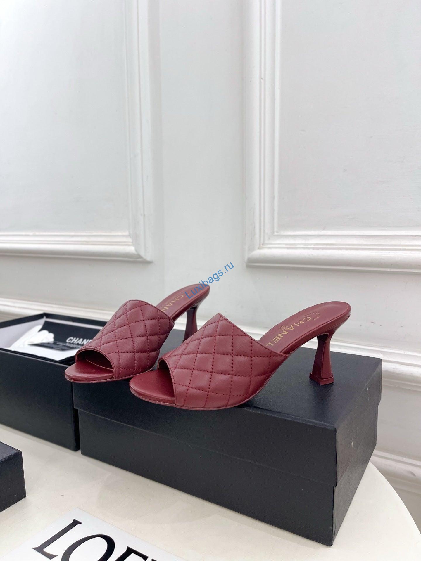 Chanel Women's Diamond-patterned Slippers 7.5cm C93348 | chanel womens diamond patterned slippers 7 5cm c93348 3