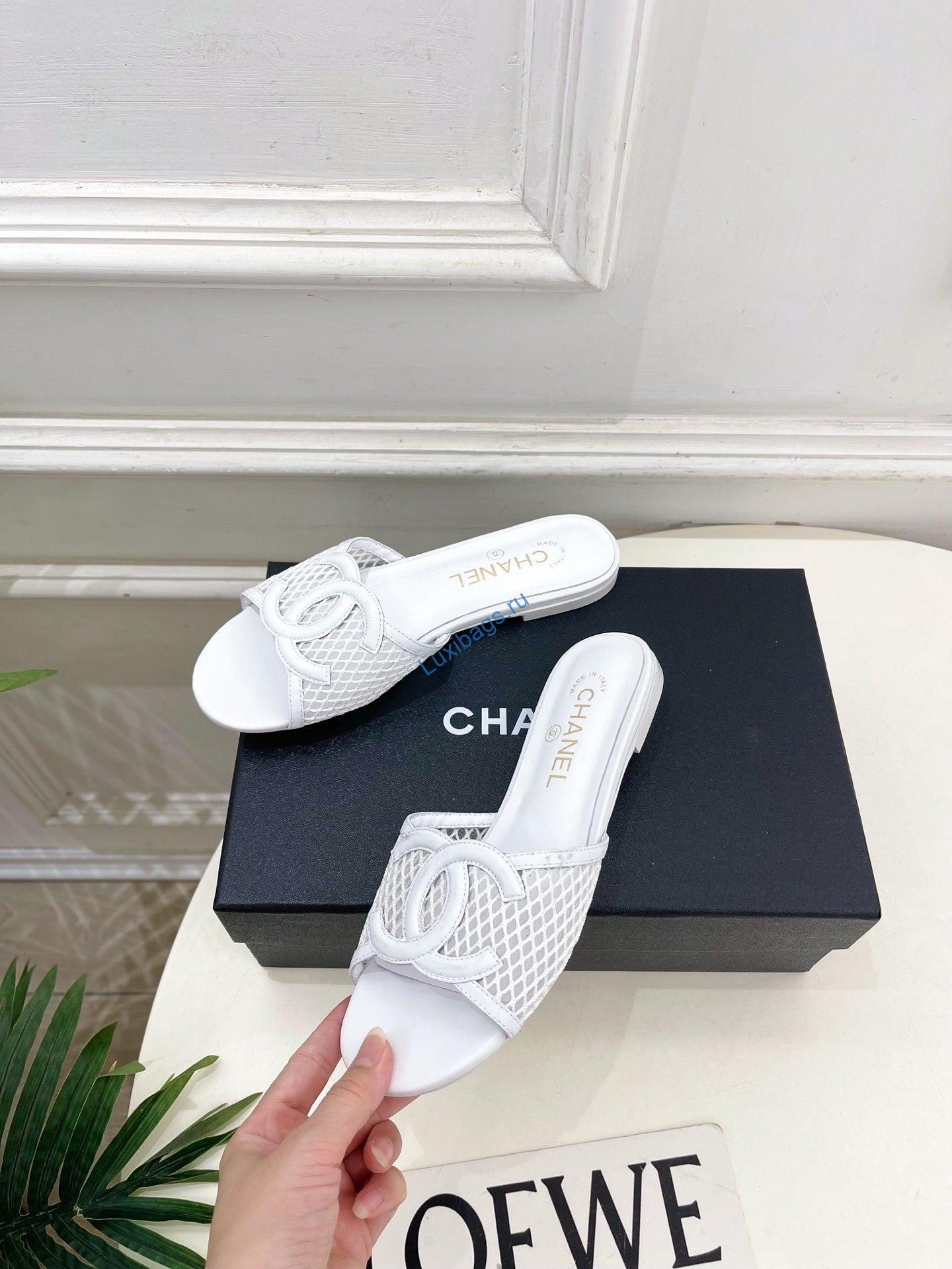 chanel women's mesh openwork flat slippers c93324 2 Chanel Women's Mesh Openwork Flat Slippers C93324 | chanel womens mesh openwork flat slippers c93324 3