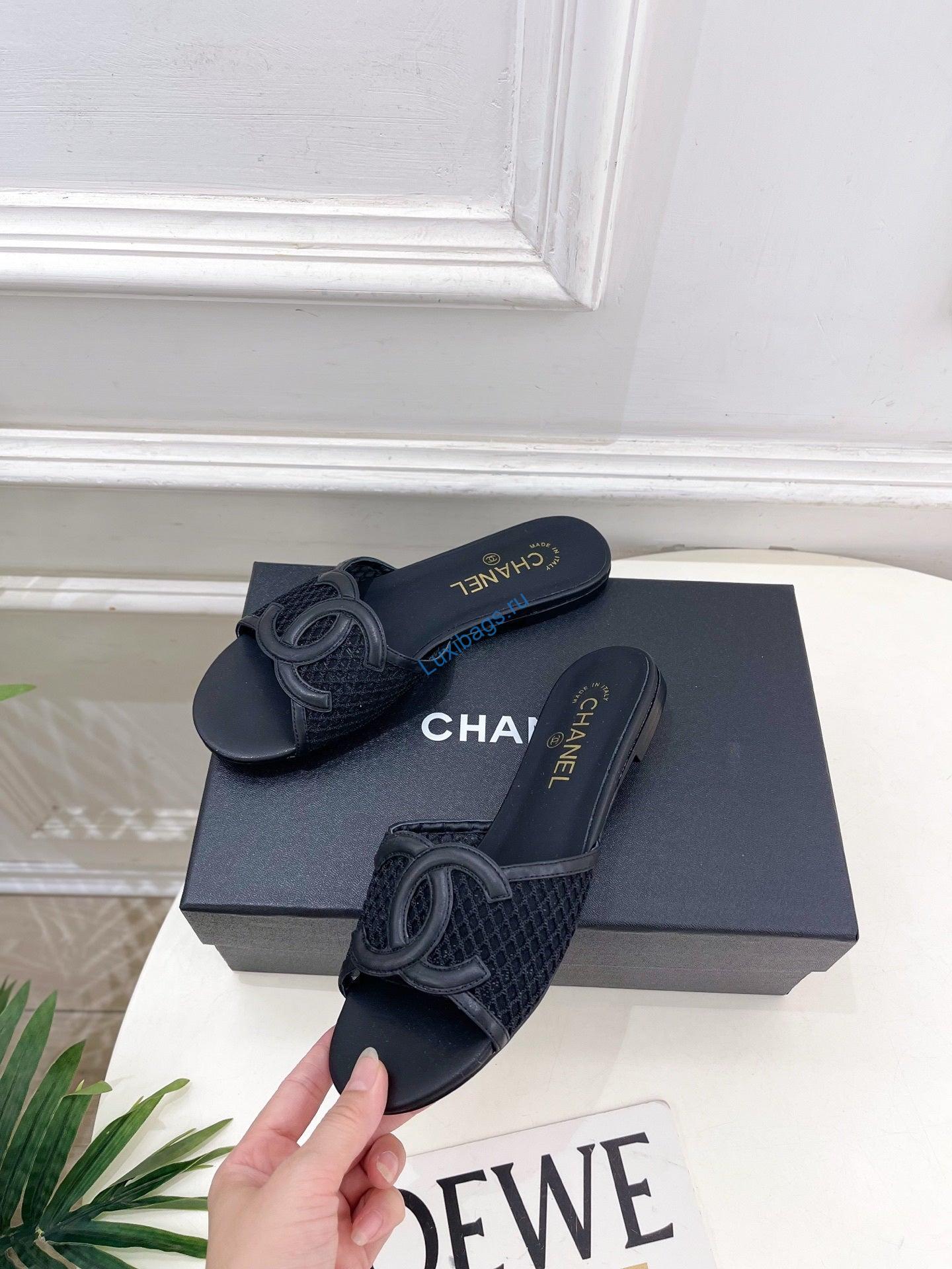 chanel women's mesh openwork flat slippers c93325 2 Chanel Women's Mesh Openwork Flat Slippers C93325 | chanel womens mesh openwork flat slippers c93325 3