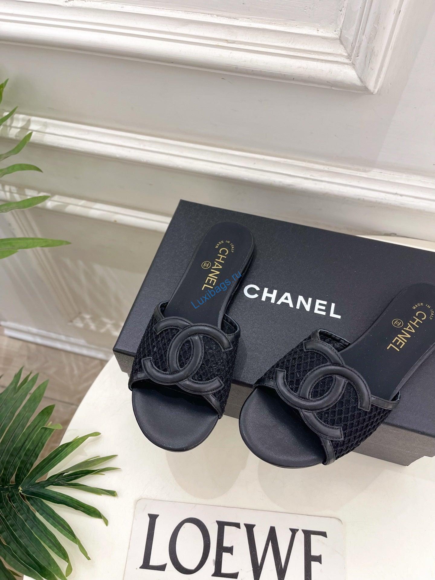 chanel women's mesh openwork flat slippers c93325 5 Chanel Women's Mesh Openwork Flat Slippers C93325 | chanel womens mesh openwork flat slippers c93325 6