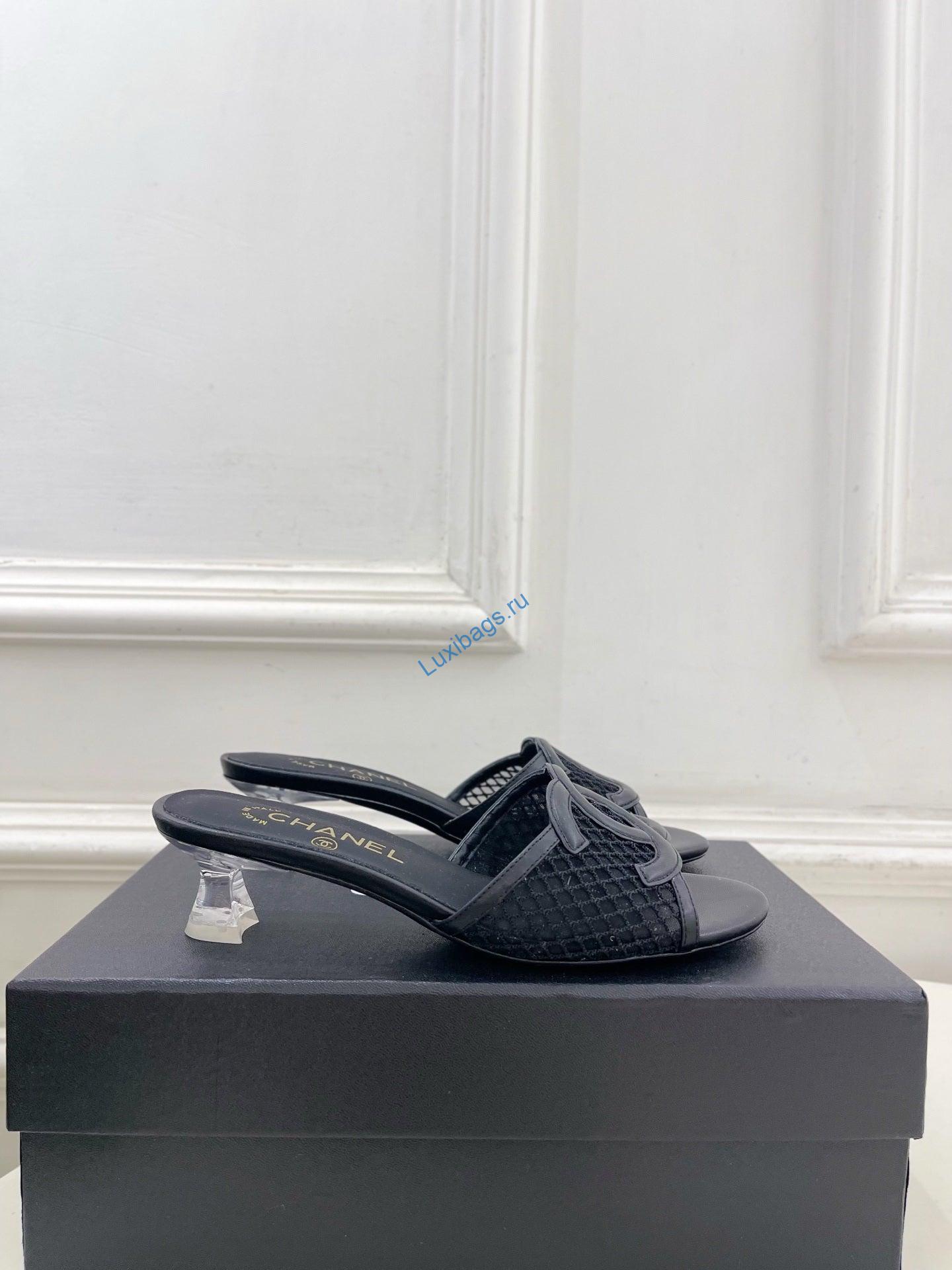 Chanel Women's Mesh openwork Shoes Heel Height 4.5cm C93328 | chanel womens mesh openwork shoes heel height 4 5cm c93328 2