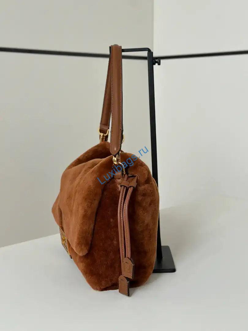 fendi 8br833aycuf0nga mamma baguette medium brown shearling bag 8693l 2 Fendi 8BR833AYCUF0NGA Mamma Baguette Medium Brown shearling bag 8693L - Default Title - View 3