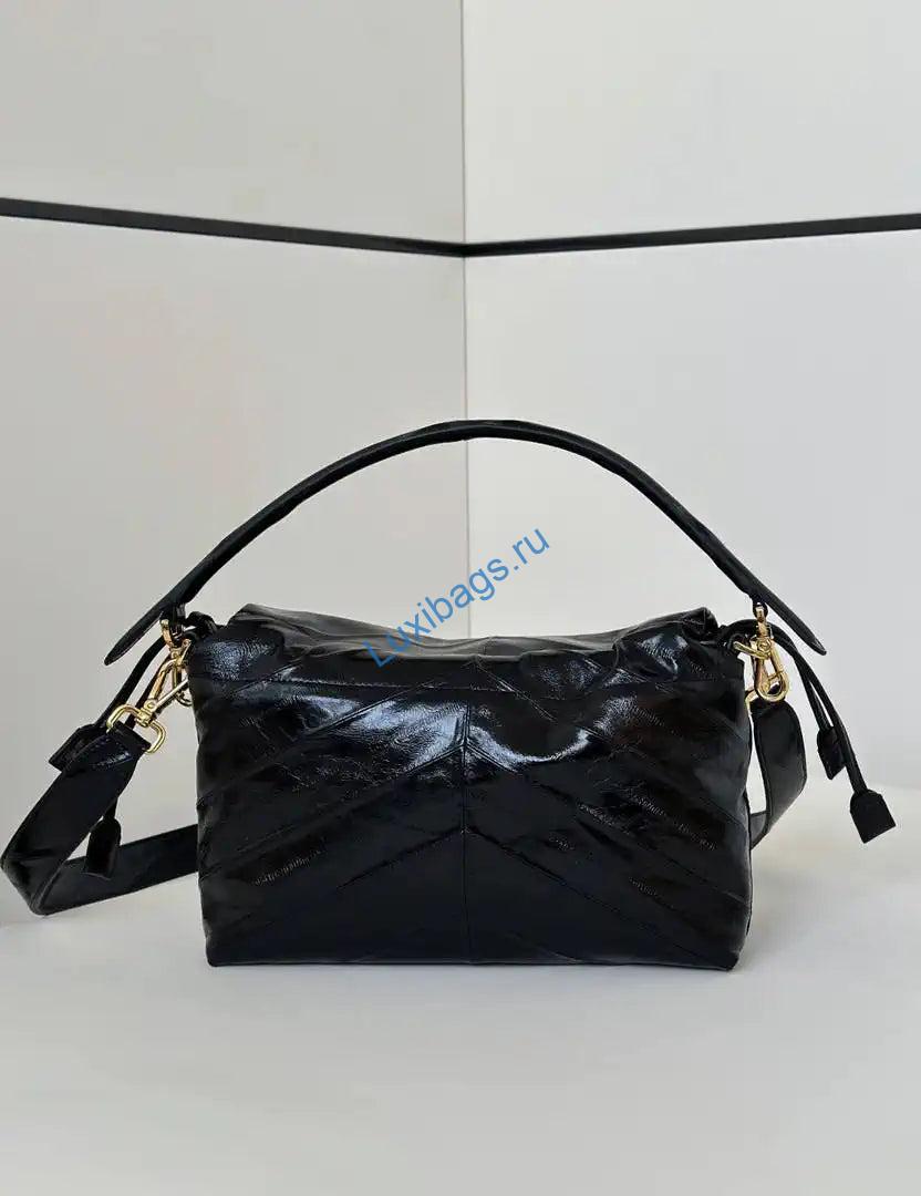 fendi 8br834 mamma baguette large black eel skin leather bag 8677al 4 Fendi 8BR834 Mamma Baguette Large Black eel skin leather bag 8677AL - Default Title - View 5