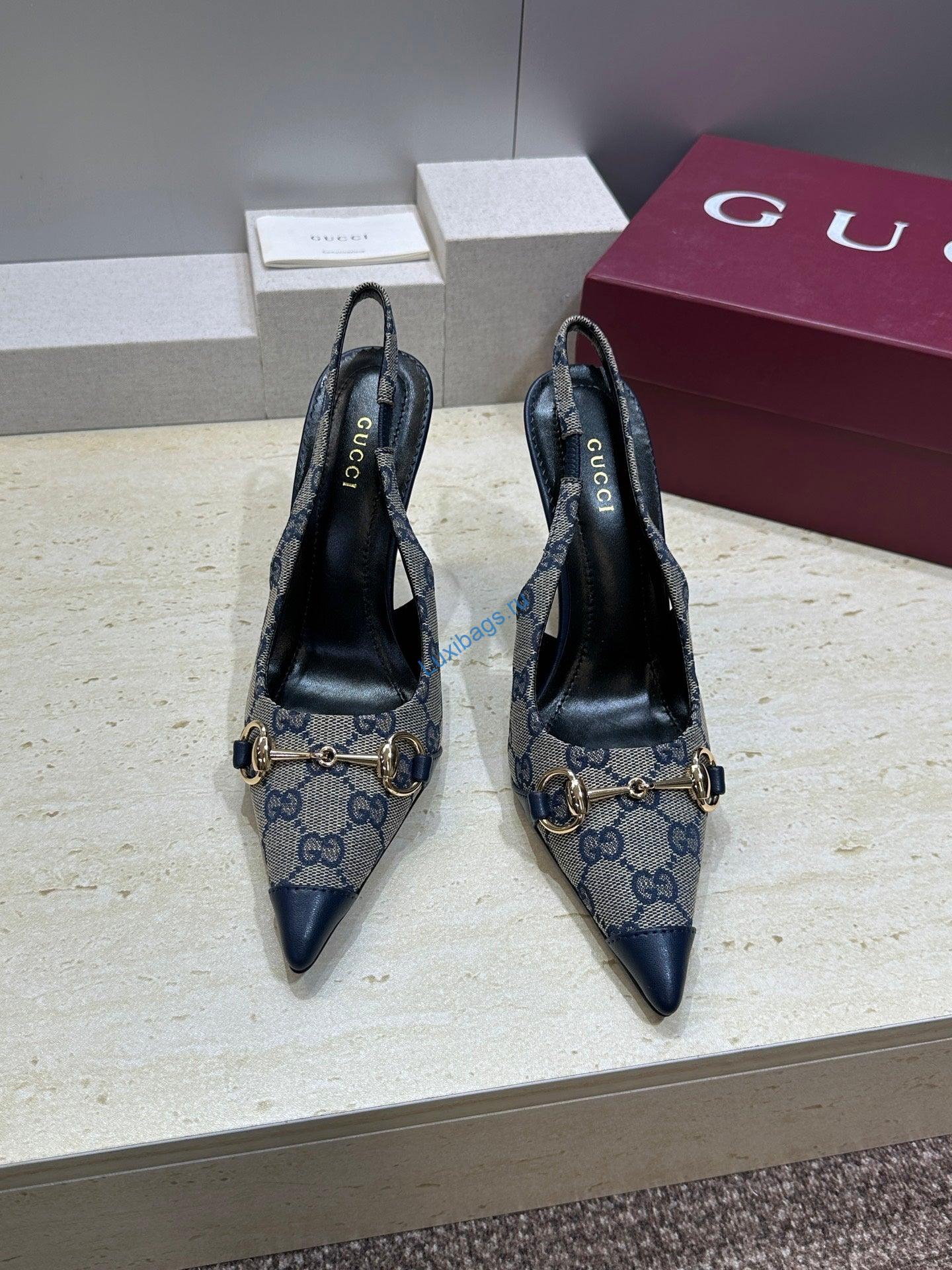 Gucci Women's Pointed-toe Slingback High Heels Shoes 9.5cm G86238 - Euro 35=US 4 - View 3