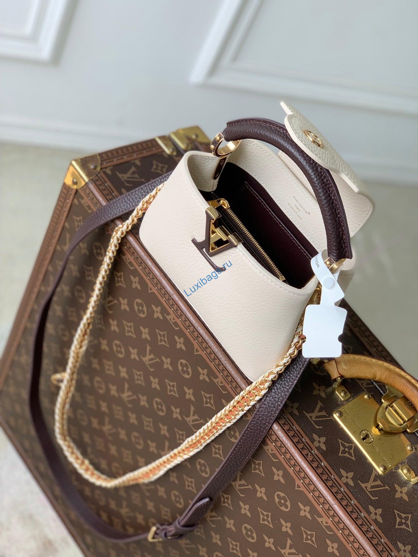 louis vuitton lv m29439 capucines mini bag cream/burnt mahogany 9 Louis Vuitton LV M29439 Capucines Mini Bag Cream/Burnt Mahogany | louis vuitton lv m29439 capucines mini bag white 10