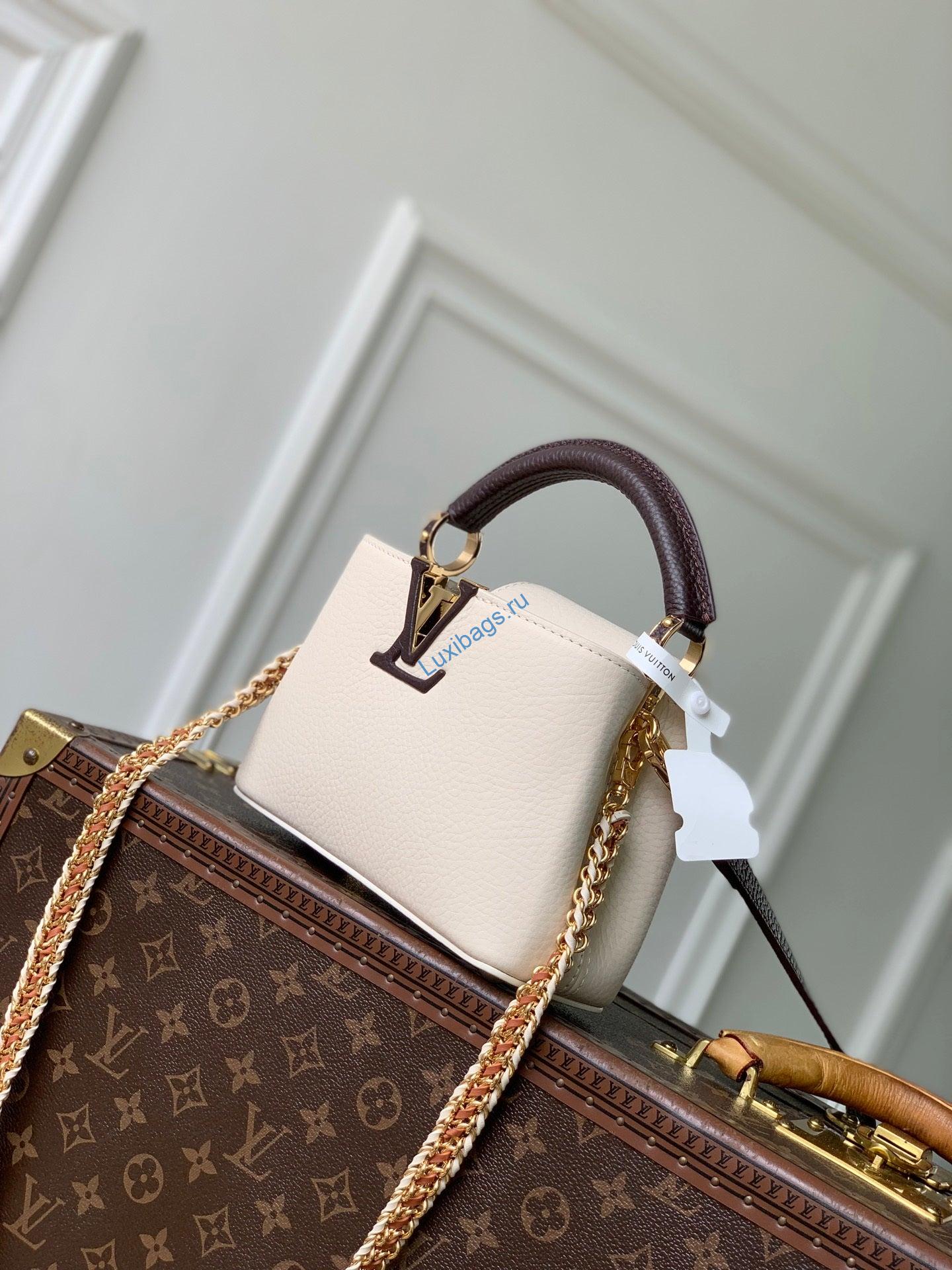 louis vuitton lv m29439 capucines mini bag cream/burnt mahogany 1 Louis Vuitton LV M29439 Capucines Mini Bag Cream/Burnt Mahogany | louis vuitton lv m29439 capucines mini bag white 2
