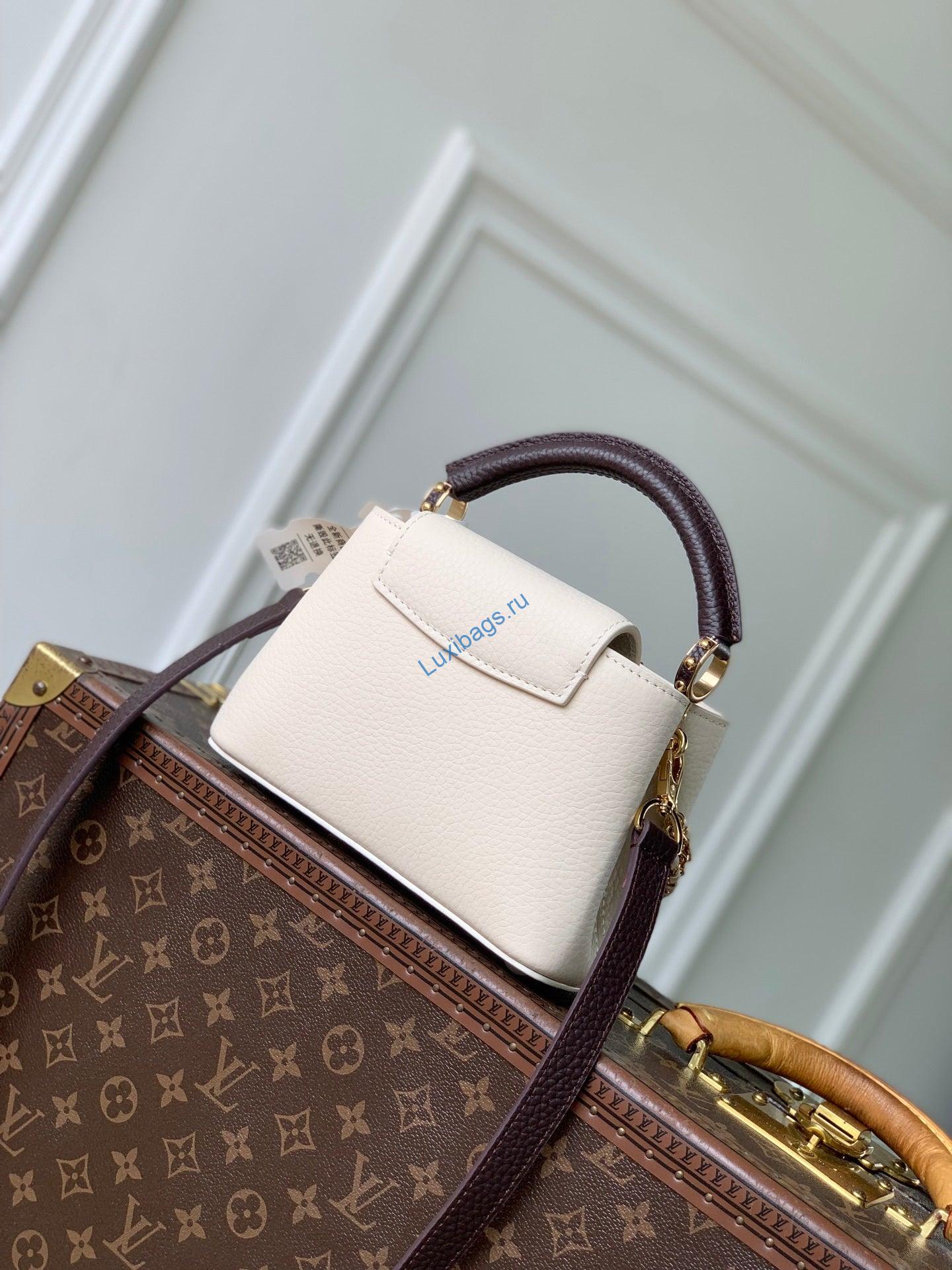 louis vuitton lv m29439 capucines mini bag cream/burnt mahogany 2 Louis Vuitton LV M29439 Capucines Mini Bag Cream/Burnt Mahogany | louis vuitton lv m29439 capucines mini bag white 3