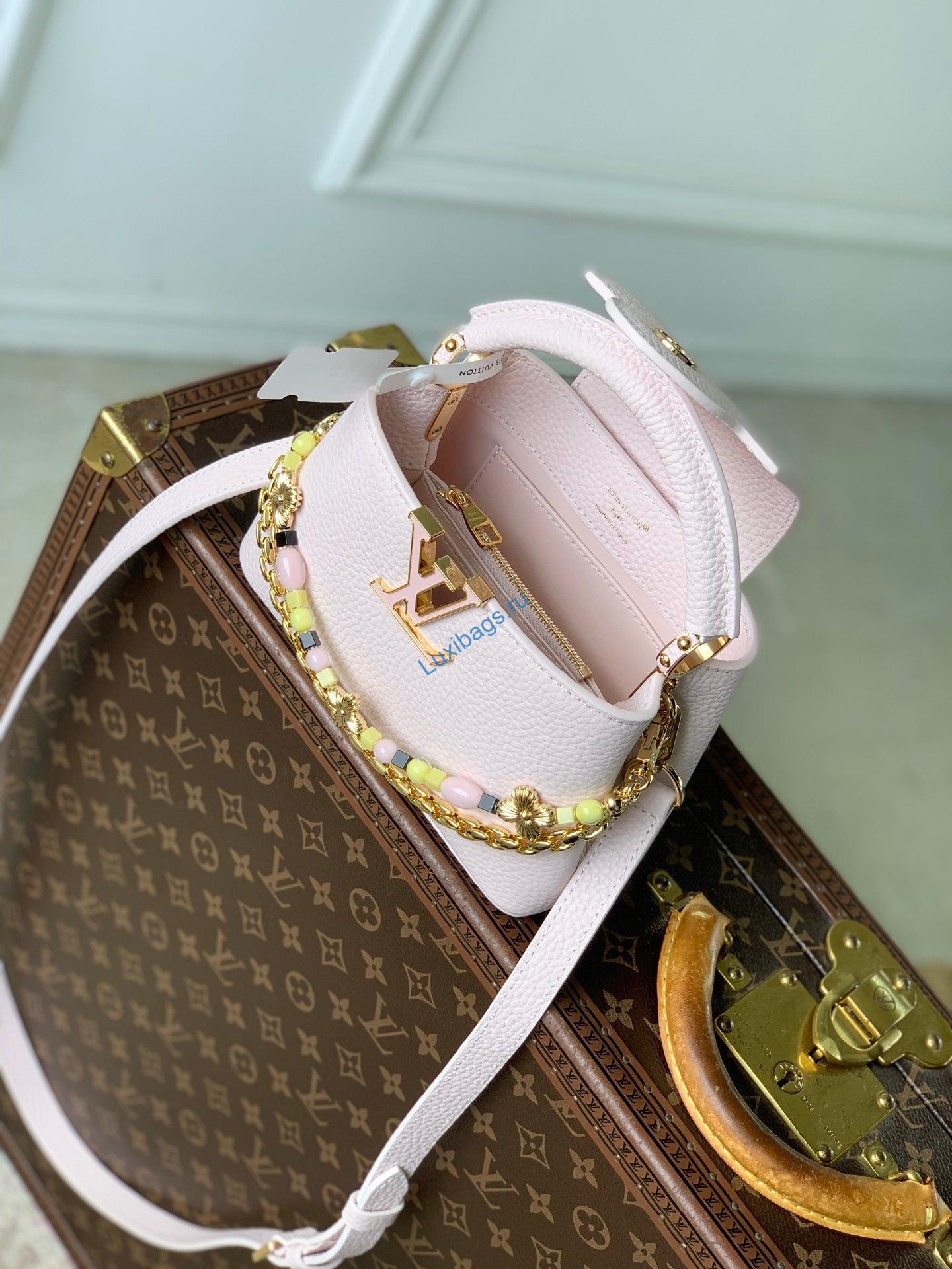 louis vuitton lv m29443 capucines east west mini bag pink 9 Louis Vuitton LV M29443 Capucines East West Mini Bag Pink - Default Title - View 10