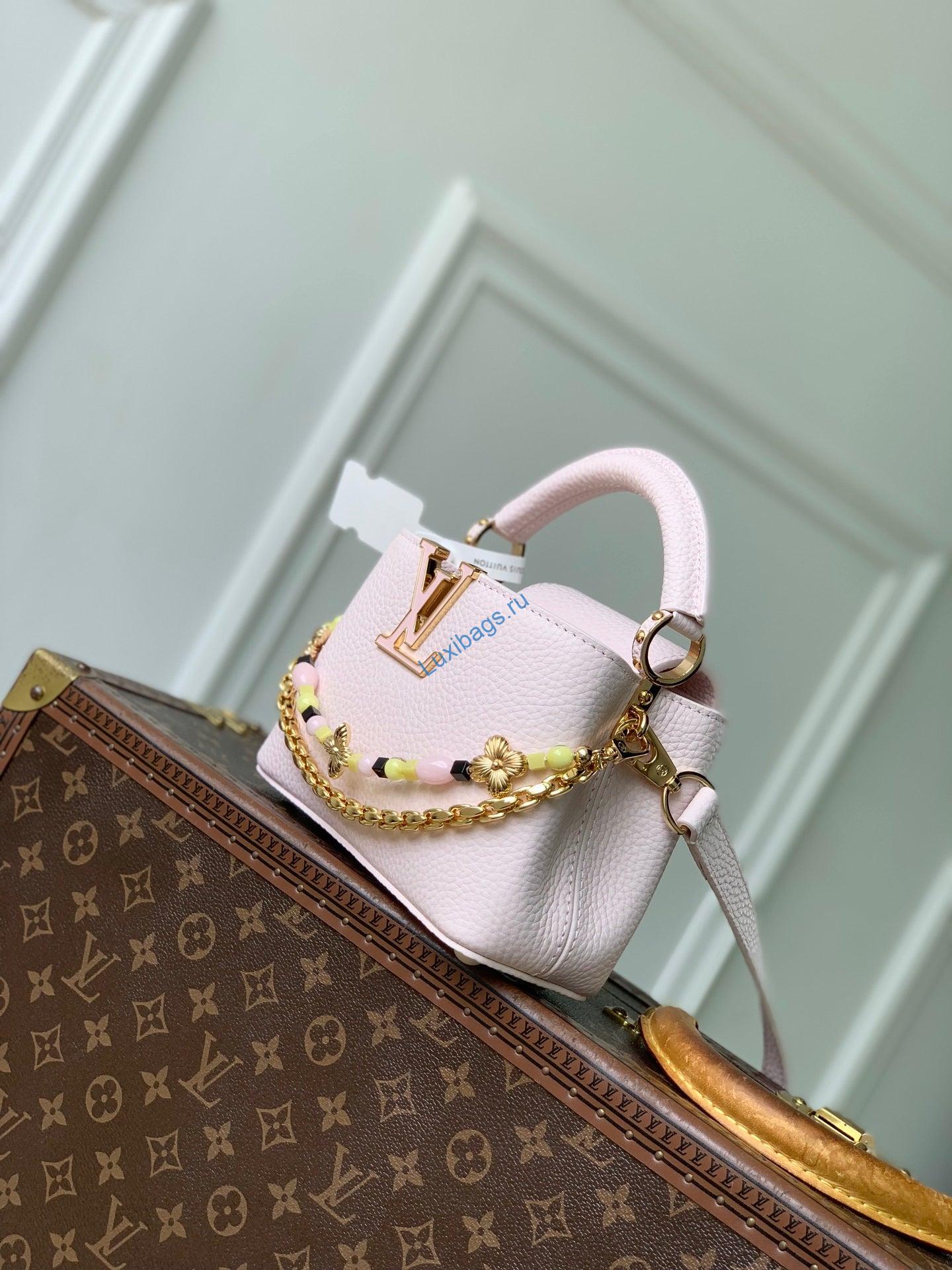 louis vuitton lv m29443 capucines east west mini bag pink 1 Louis Vuitton LV M29443 Capucines East West Mini Bag Pink - Default Title - View 2