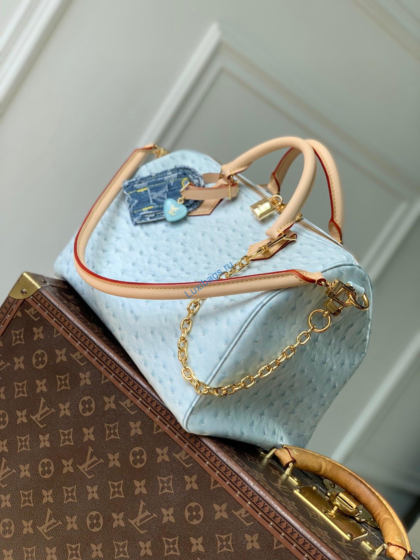louis vuitton lv m41112 speedy soft 30 boho bag blue/ostrich pattern 1 Louis Vuitton LV M41112 Speedy Soft 30 Boho Bag Blue/Ostrich Pattern | louis vuitton lv m41112 speedy soft 30 boho bag blue ostrich pattern 2