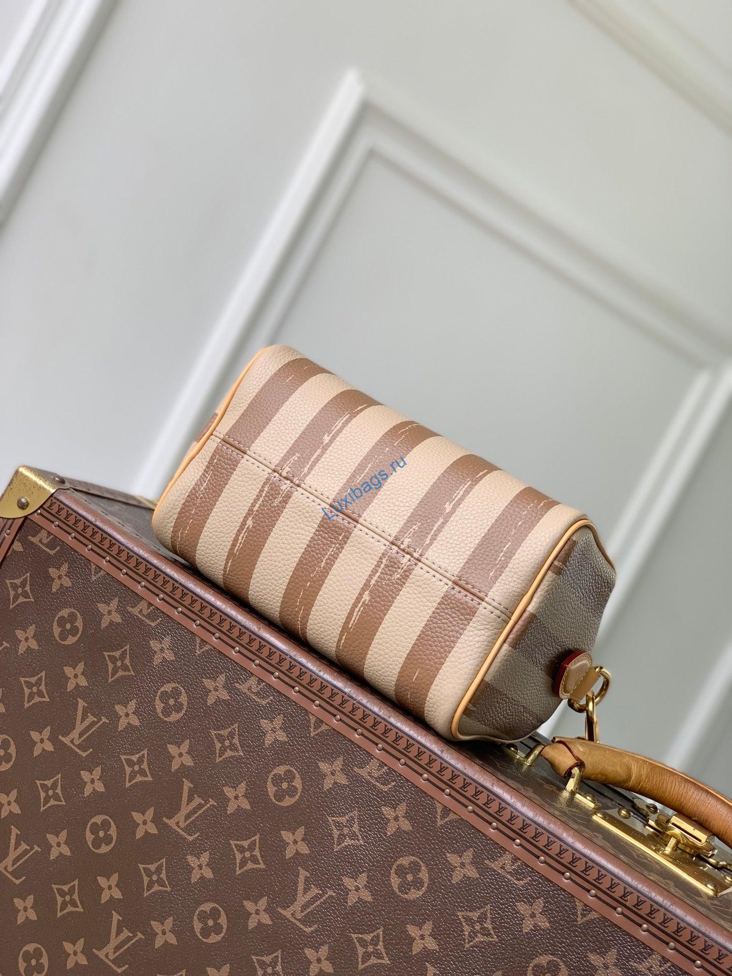 LV M28186 Louis Vuitton Speedy P9 Bandoulière 20 Bag Brown stripes | lv m28186 louis vuitton speedy p9 bandouliere 20 bag brown stripes 4