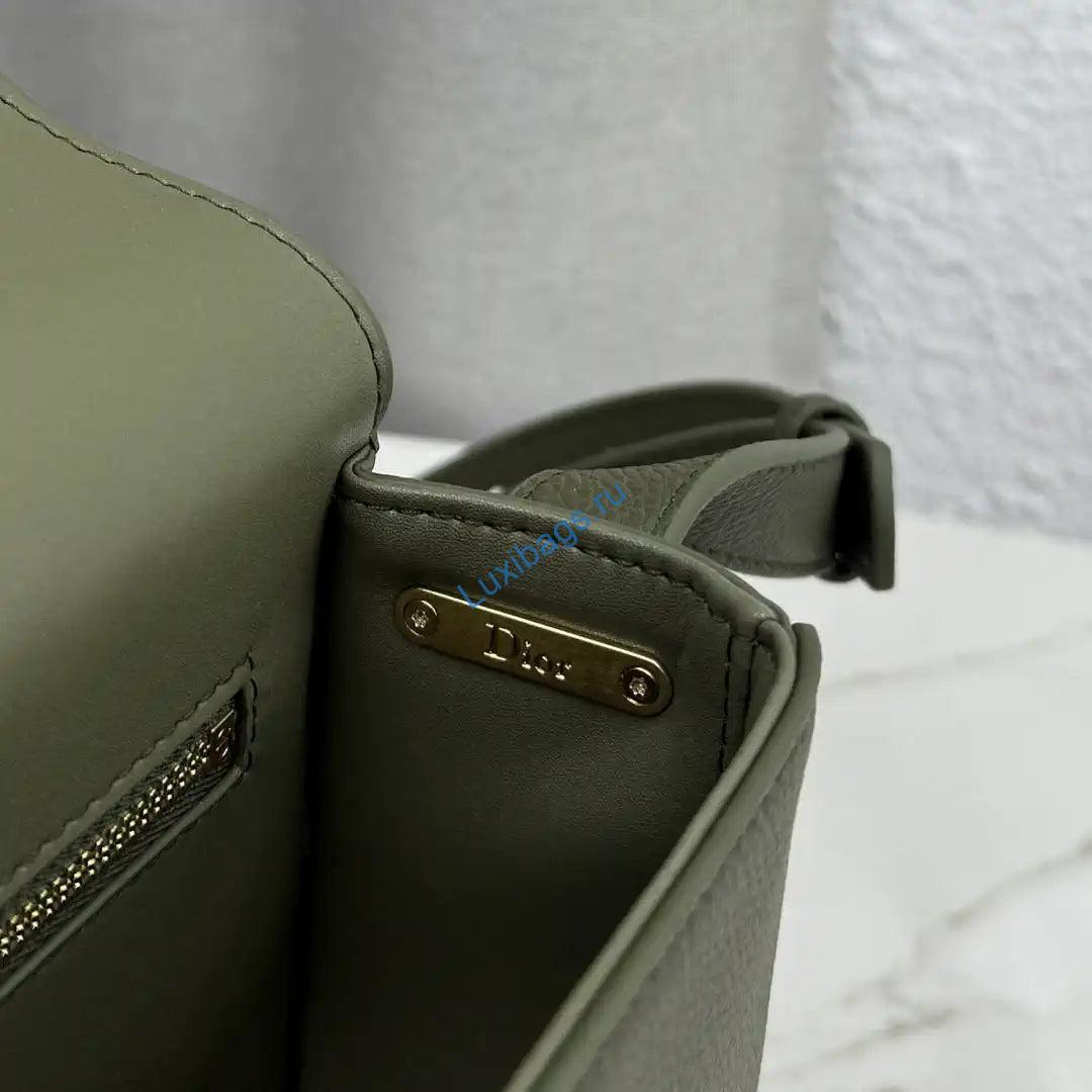 Medium Dior Médaillon Flap Bag M3920QDWP_M900 Olive Green Grained Calfskin | medium dior medaillon flap bag m3920qdwp m900 grained calfskin 115