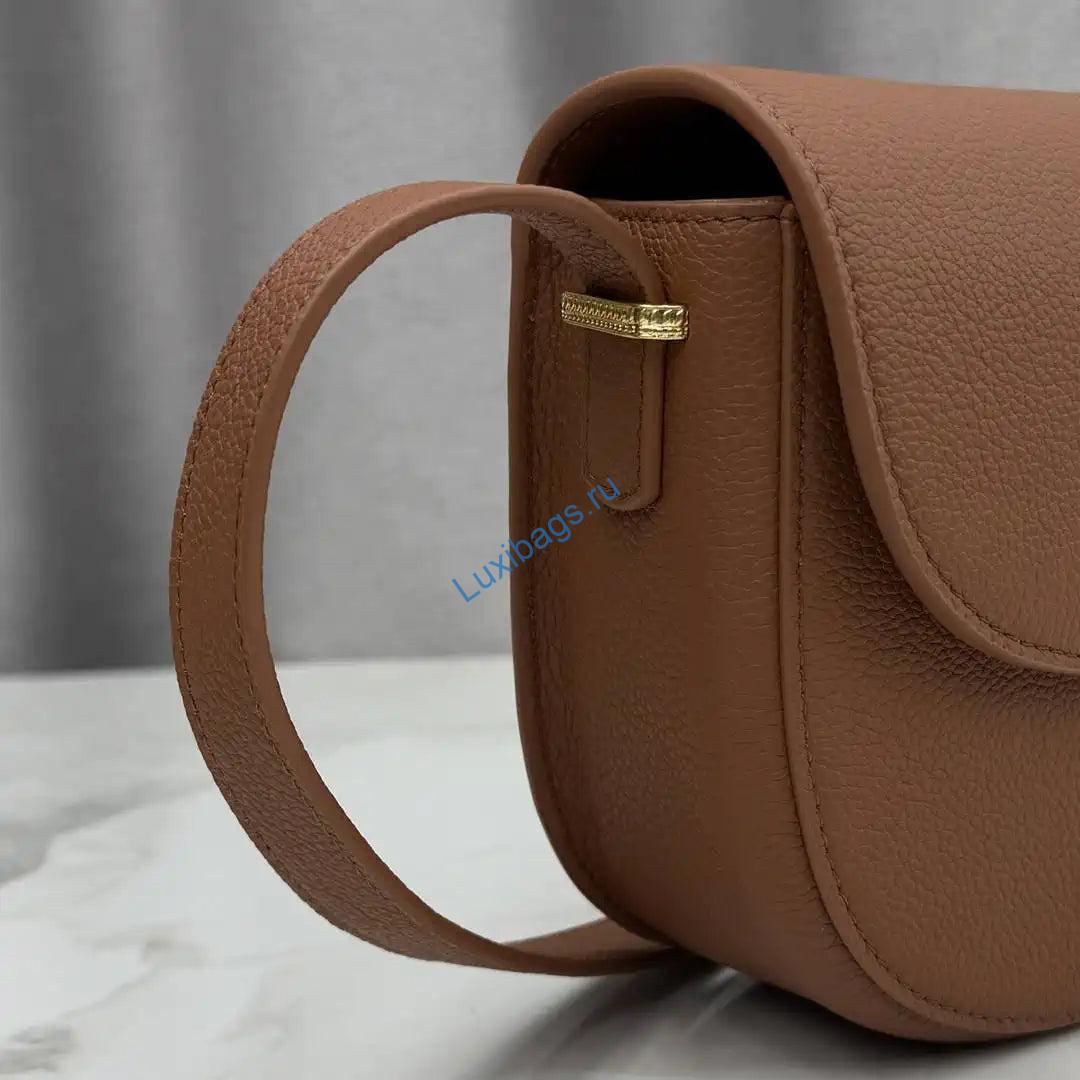 Medium Dior Médaillon Flap Bag M3920QDWP_M900 Gold Brown Grained Calfskin | medium dior medaillon flap bag m3920qdwp m900 grained calfskin 129