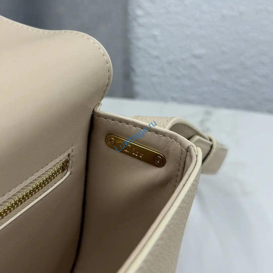 Medium Dior Médaillon Flap Bag M3920QDWP_M900 Apricot Grained Calfskin | medium dior medaillon flap bag m3920qdwp m900 grained calfskin 16