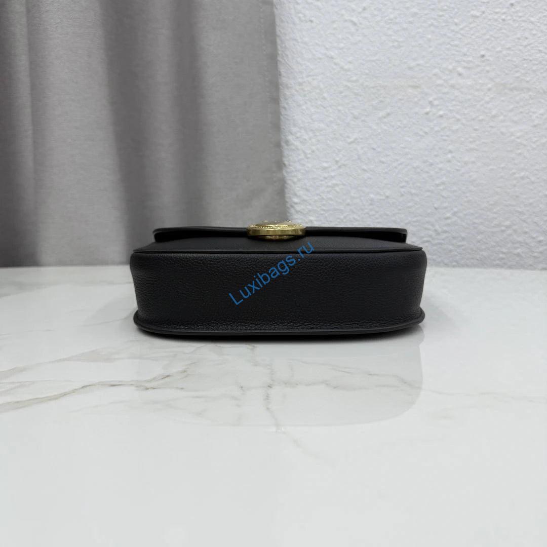 Small Dior Médaillon Flap Bag M3919QDWP_M900 Black Grained Calfskin | small dior medaillon flap bag m3919qdwp m900 grained calfskin 15