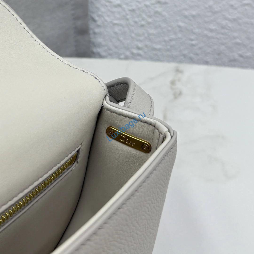 Small Dior Médaillon Flap Bag M3919QDWP_M900 Gray Grained Calfskin | small dior medaillon flap bag m3919qdwp m900 grained calfskin 25