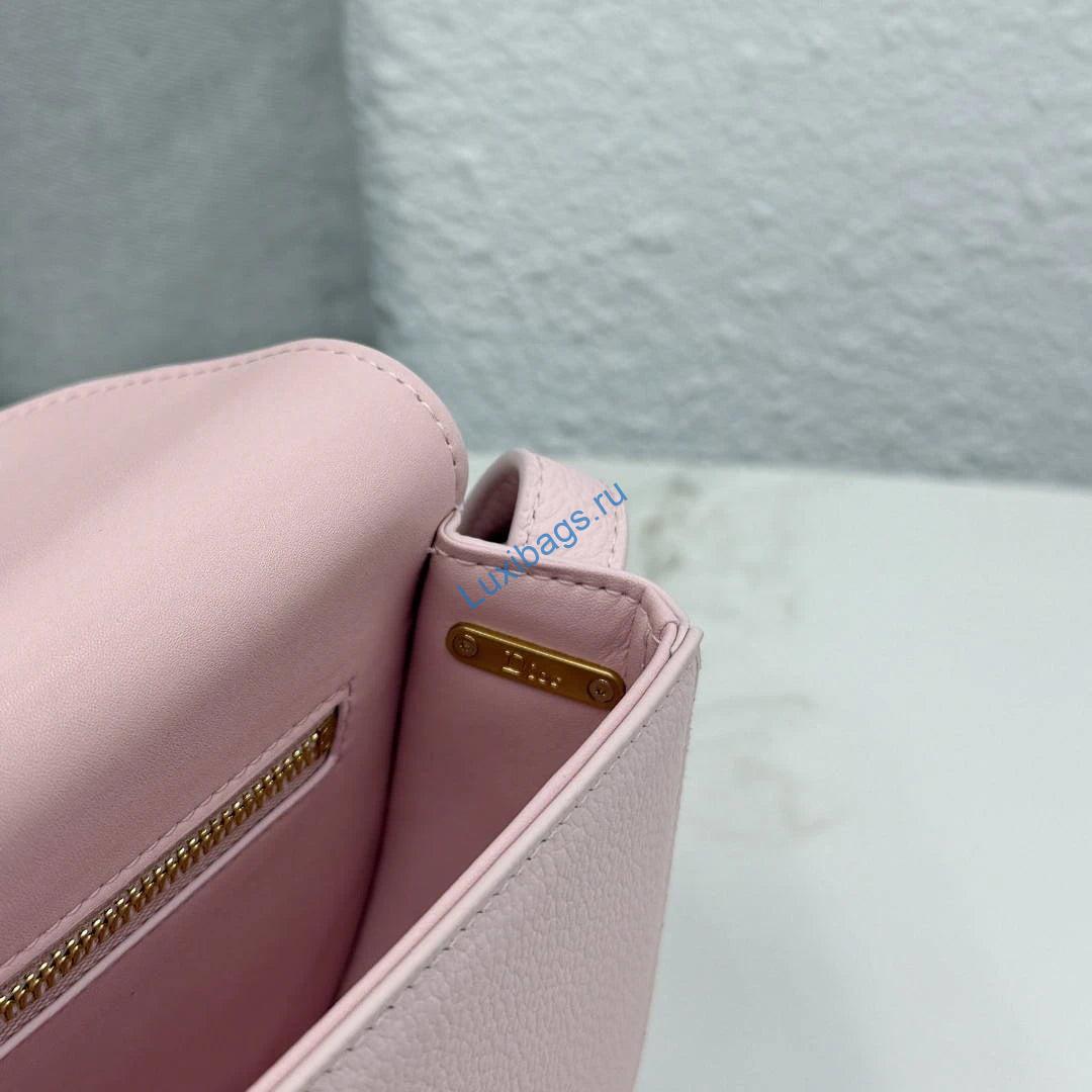 Small Dior Médaillon Flap Bag M3919QDWP_M900 Pink Grained Calfskin | small dior medaillon flap bag m3919qdwp m900 grained calfskin 43