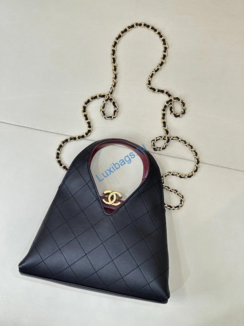 Chanel Hobo Bag Calfskin & Gold-Tone Metal As6392 Black - Default Title - View 3