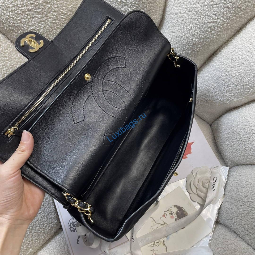 Chanel AS6281 Maxi Flap bag Suede Calfskin & Gold-Tone Metal Black | as6281 maxi flap bag suede calfskin gold tone metal 34
